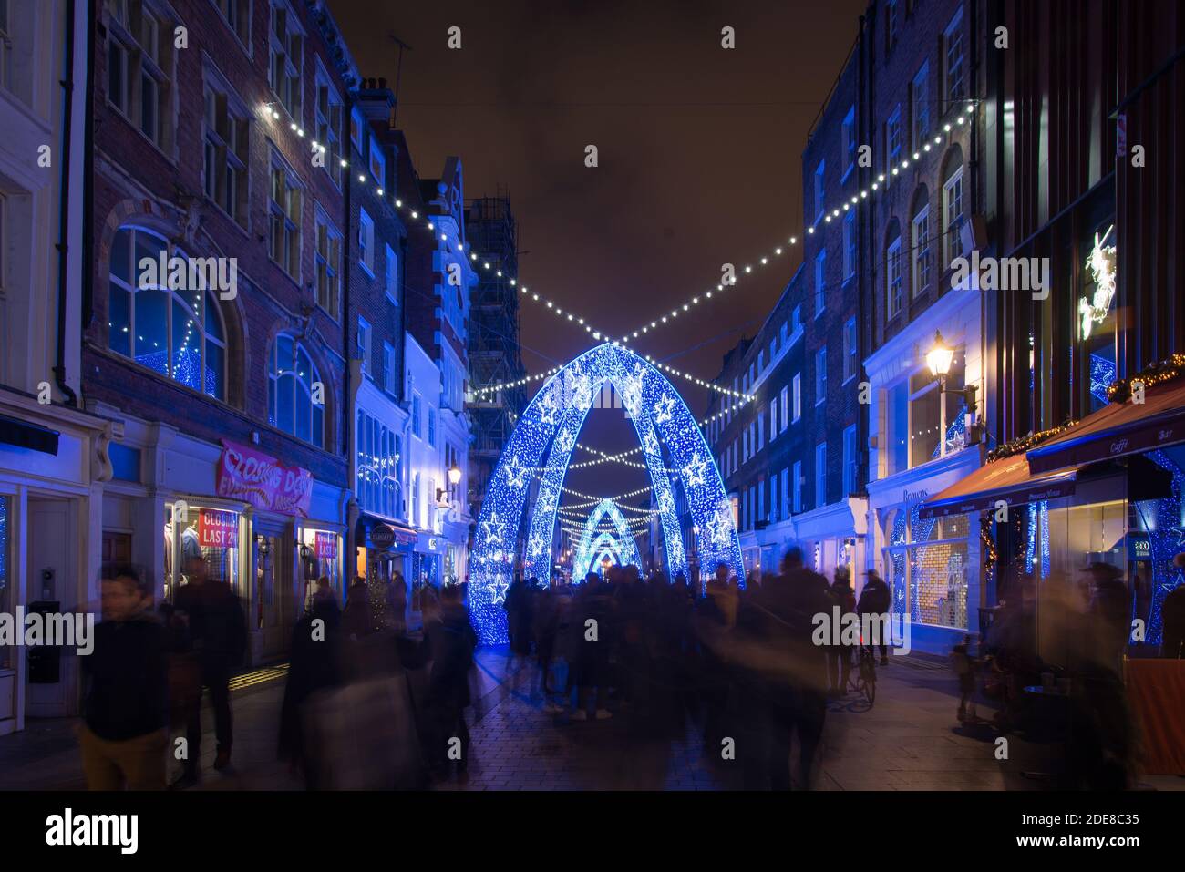 Christmas, Lights 2020 Blue Neon Structure Curved LED Lighting Display