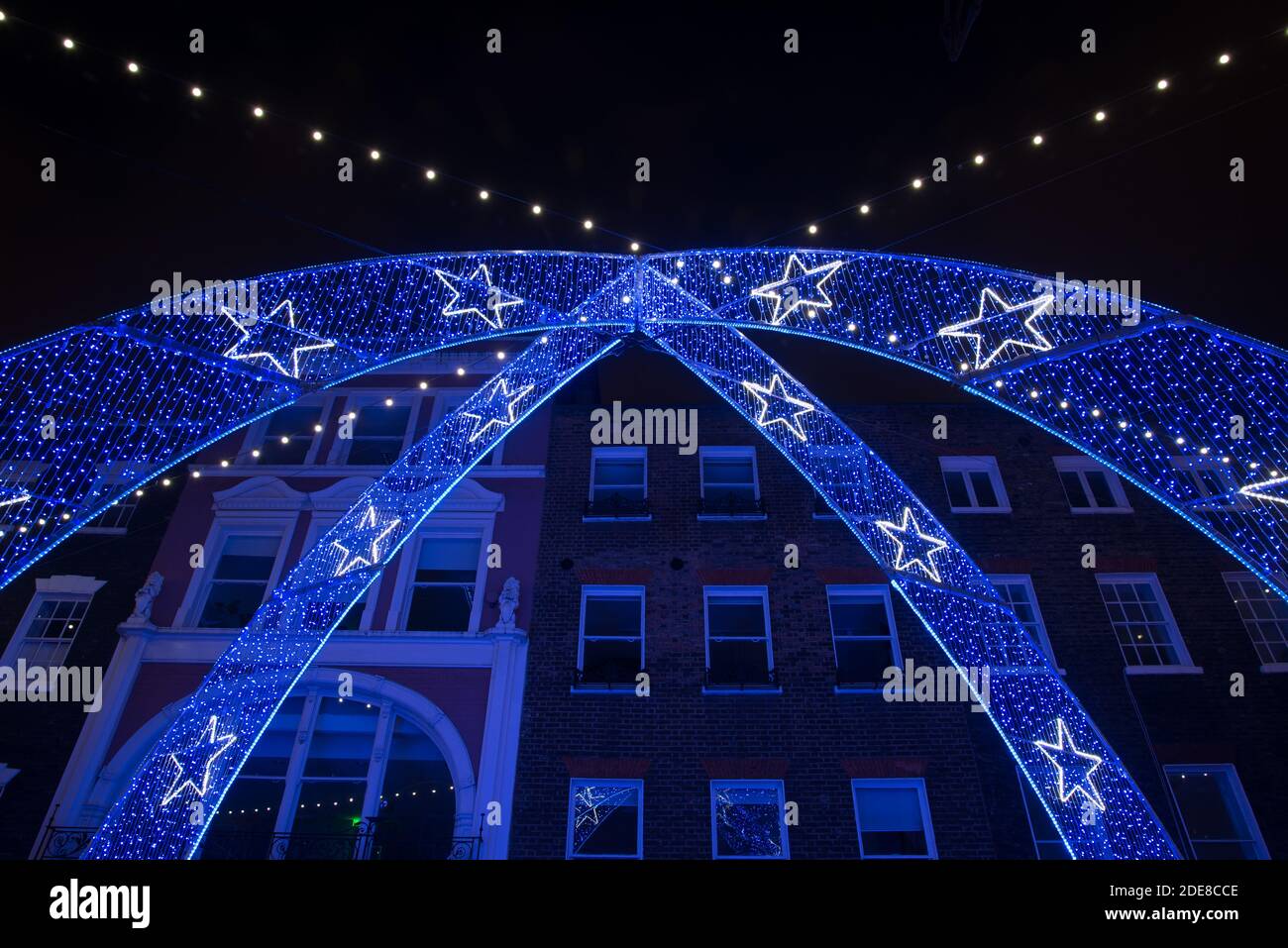 Christmas, Lights 2020 Blue Neon Structure Curved LED Lighting Display