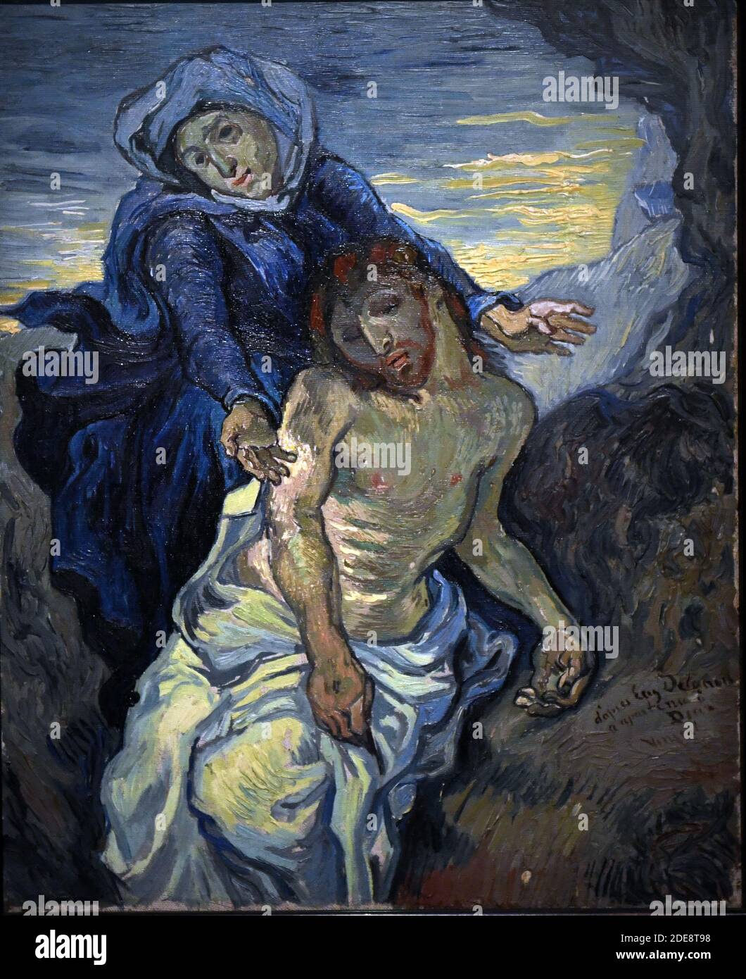 Pieta by Vincent van Gogh, (1853-1890)c. 1890 Painting Oil on canvas, 41.5  x 34 cm Donated by the diocese of New York, 1973 Vincent van Gogh painted  this small Pietà just a