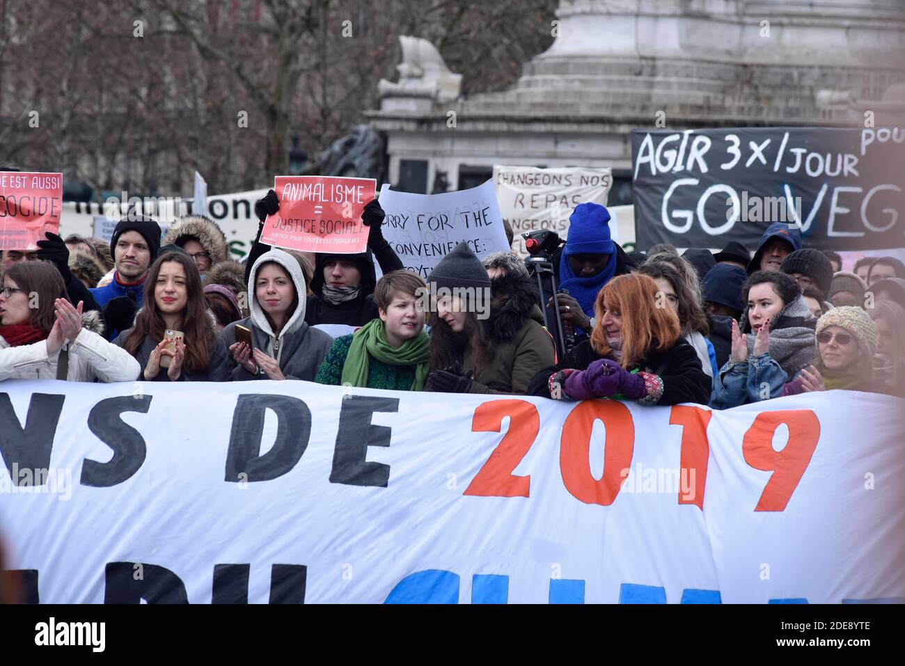 People take part in a 'Climate' rally calling on authorities to take ...