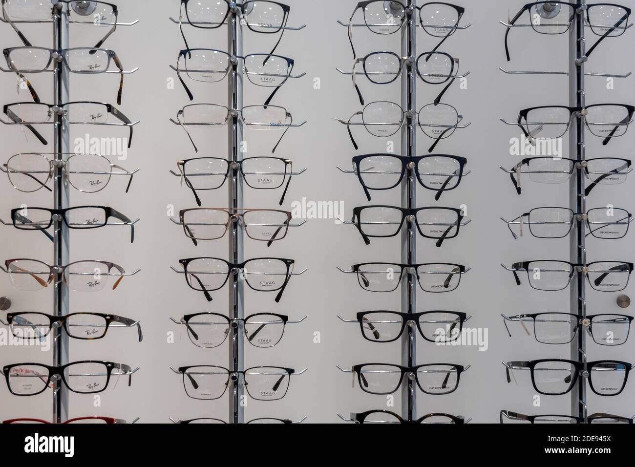 Selection of Ray-Band eyeglasses frames, Toronto, Canada Stock Photo