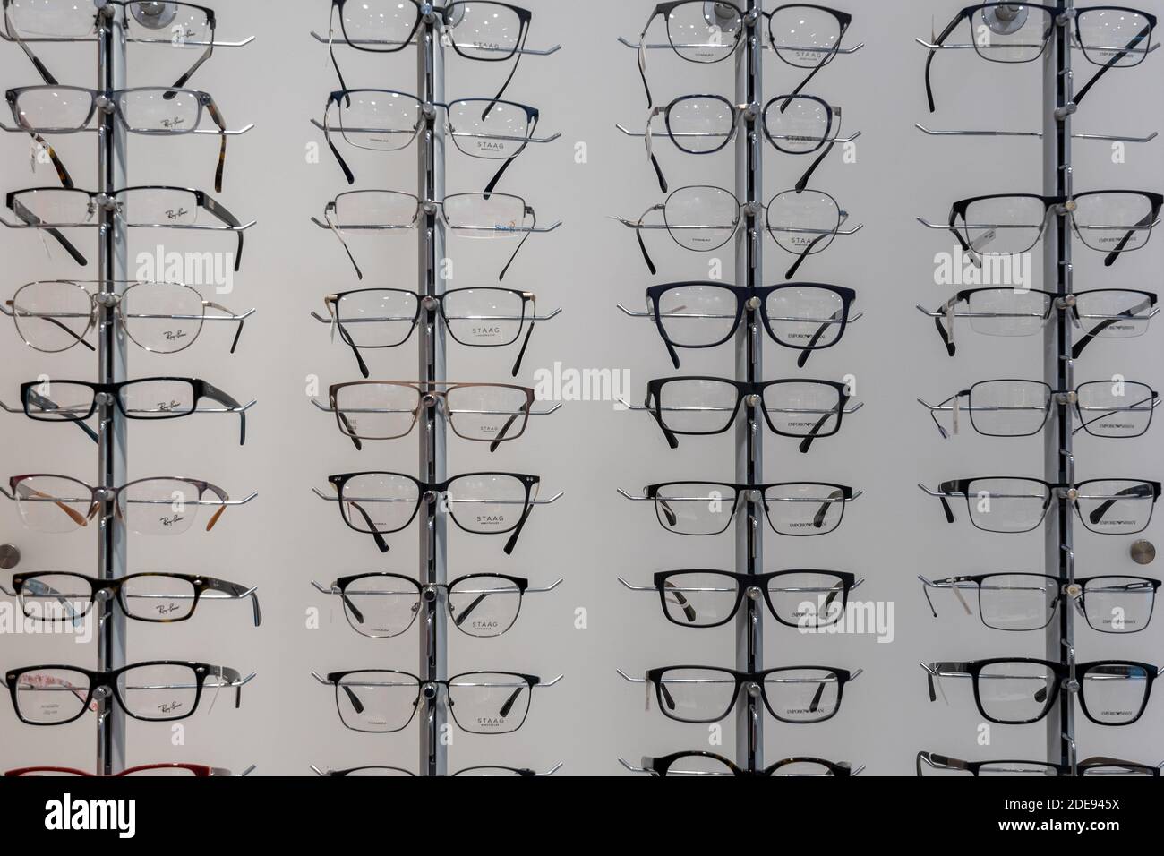 Selection of RayBand eyeglasses frames, Toronto, Canada Stock Photo