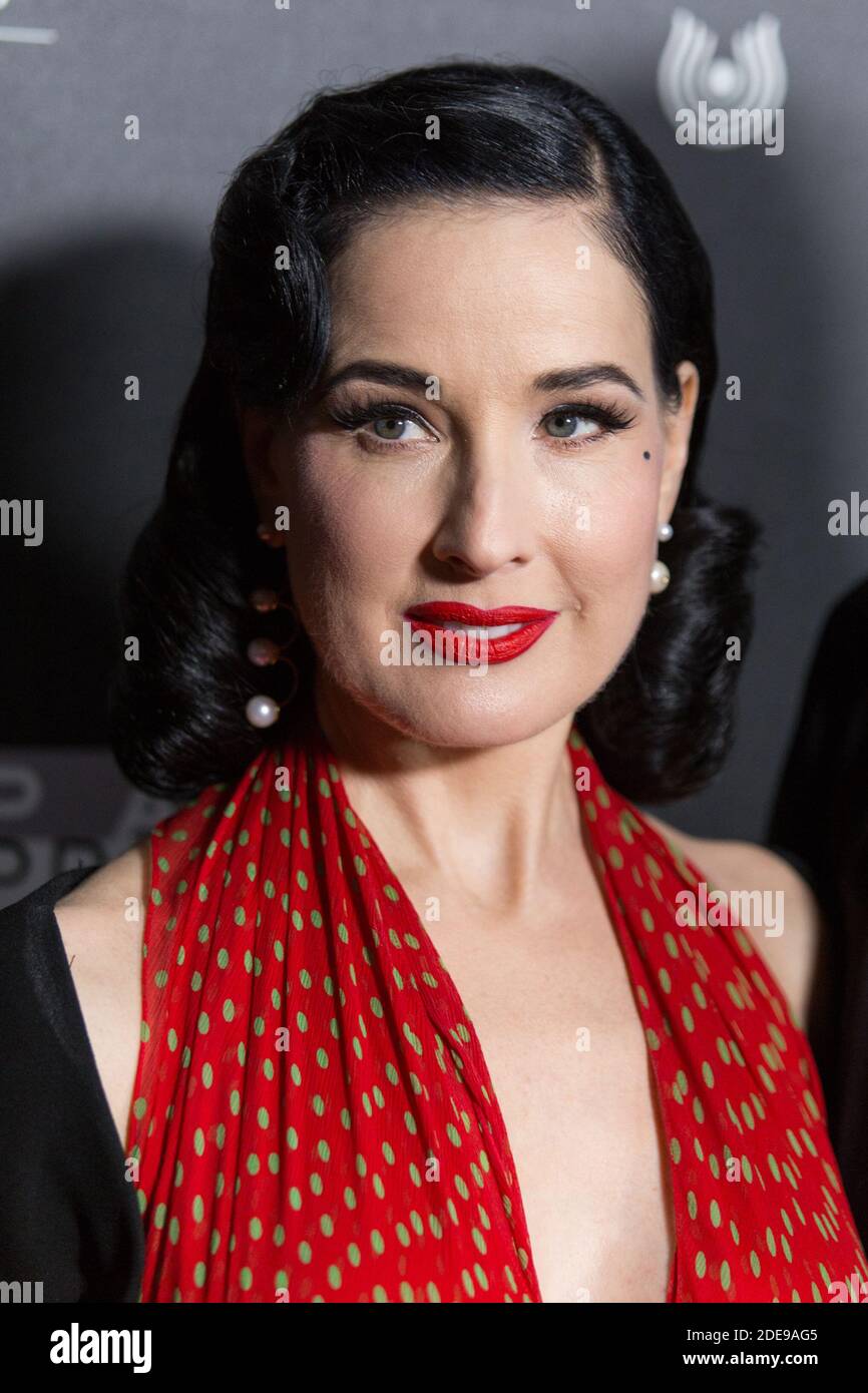 Dita Von Teese attends the 14th Globe De Cristal ceremony at Salle