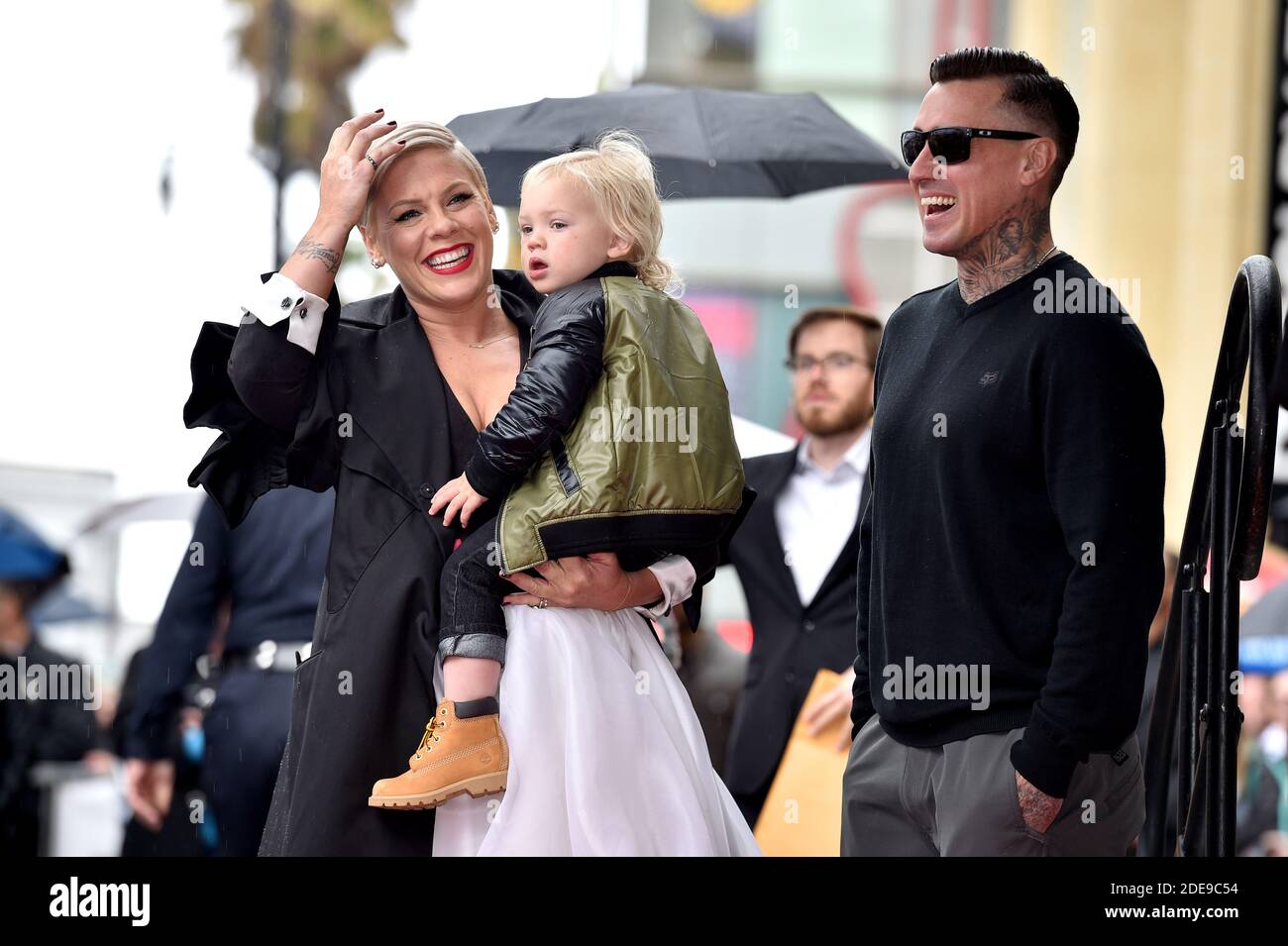 Carey Hart and Jameson Moon Hart attend the ceremony honoring Pink with