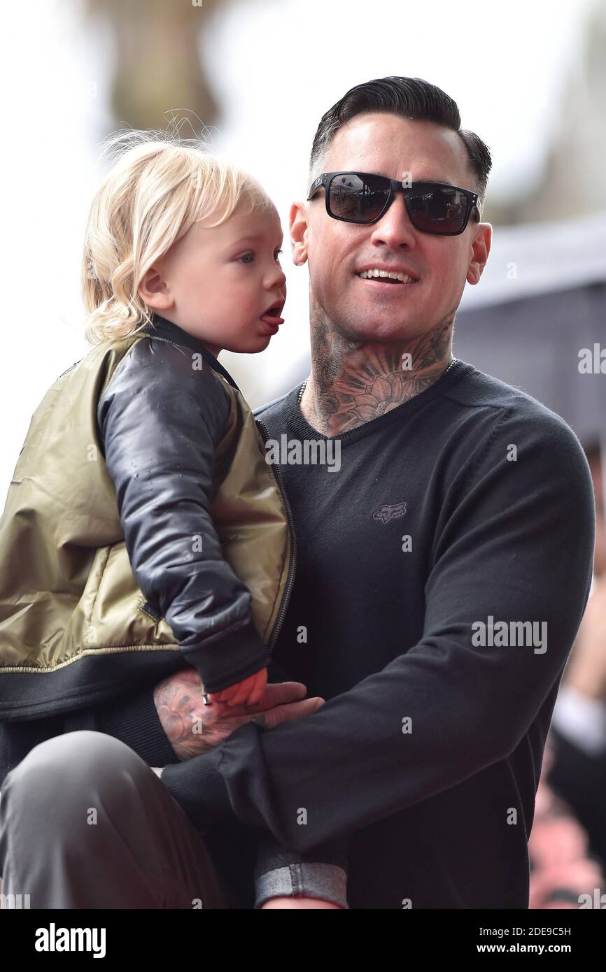 Carey Hart and Jameson Moon Hart attend the ceremony honoring Pink with