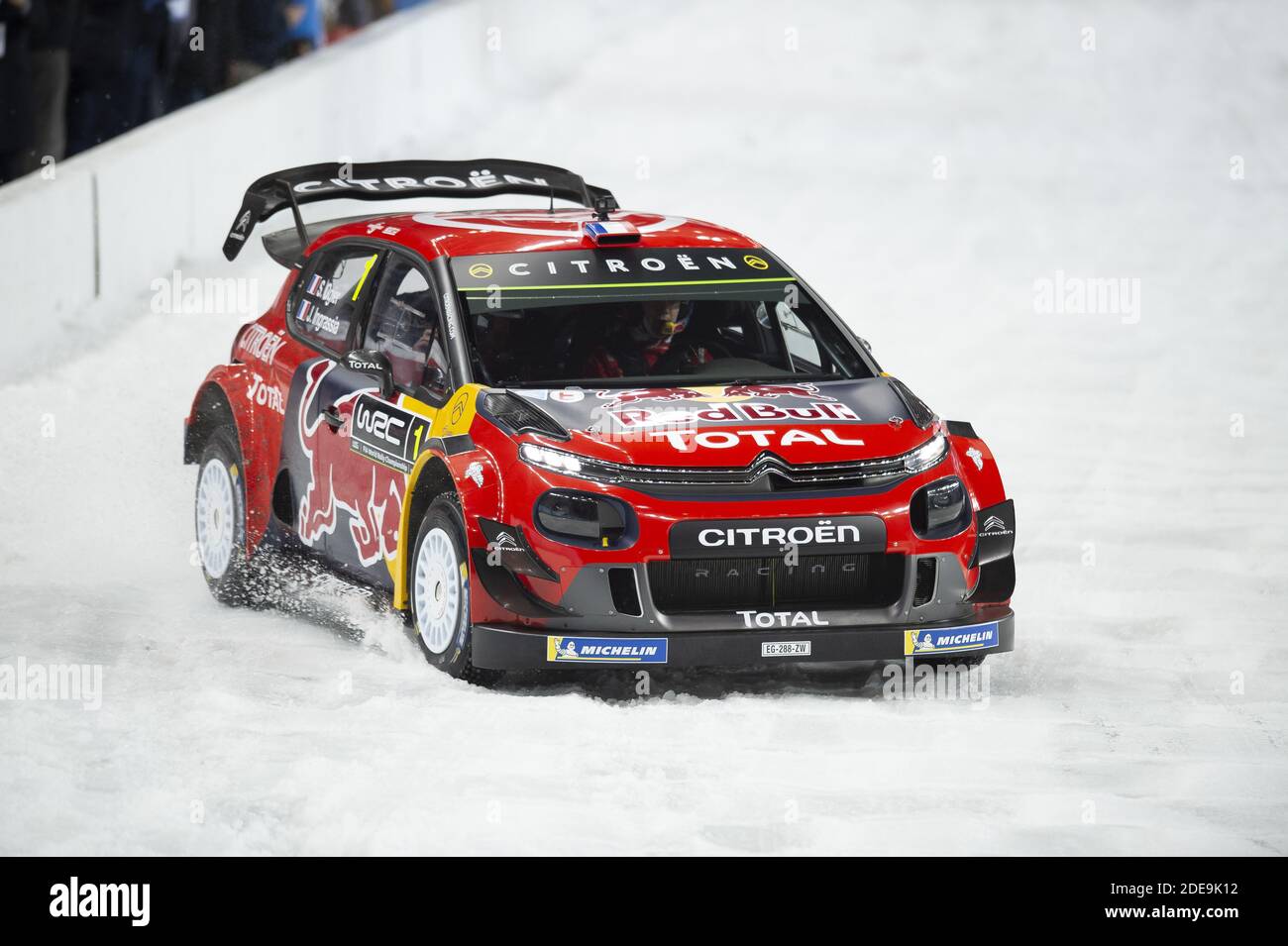 Sebastien Ogier with New Citroën C3 WRC 2019 during the Andros Trophy's  final round ice-race,
