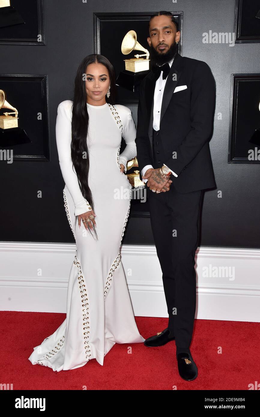 Lauren London, Nipsey Hussle attend the 61st Annual GRAMMY Awards at Staples Center on February 10, 2019 in Los Angeles, CA, USA. Photo by Lionel Hahn/ABACAPRESS.COM Stock Photo