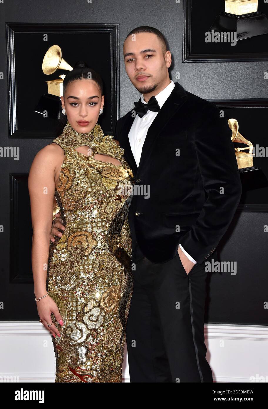 Joel Compass and Jorja Smith attend the 61st Annual GRAMMY Awards at Staples Center on February