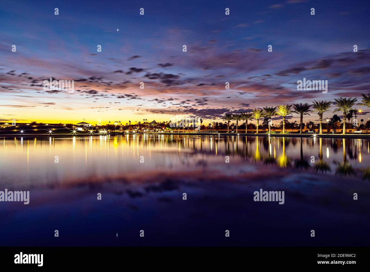 Sunup at Riverview Park in Tempe near Phoenix, Arizona Stock Photo