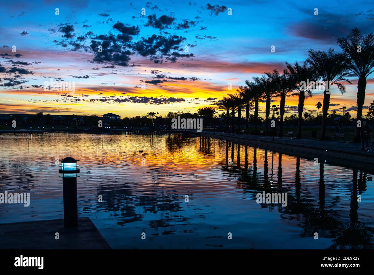 Sunup at Riverview Park in Tempe near Phoenix, Arizona Stock Photo