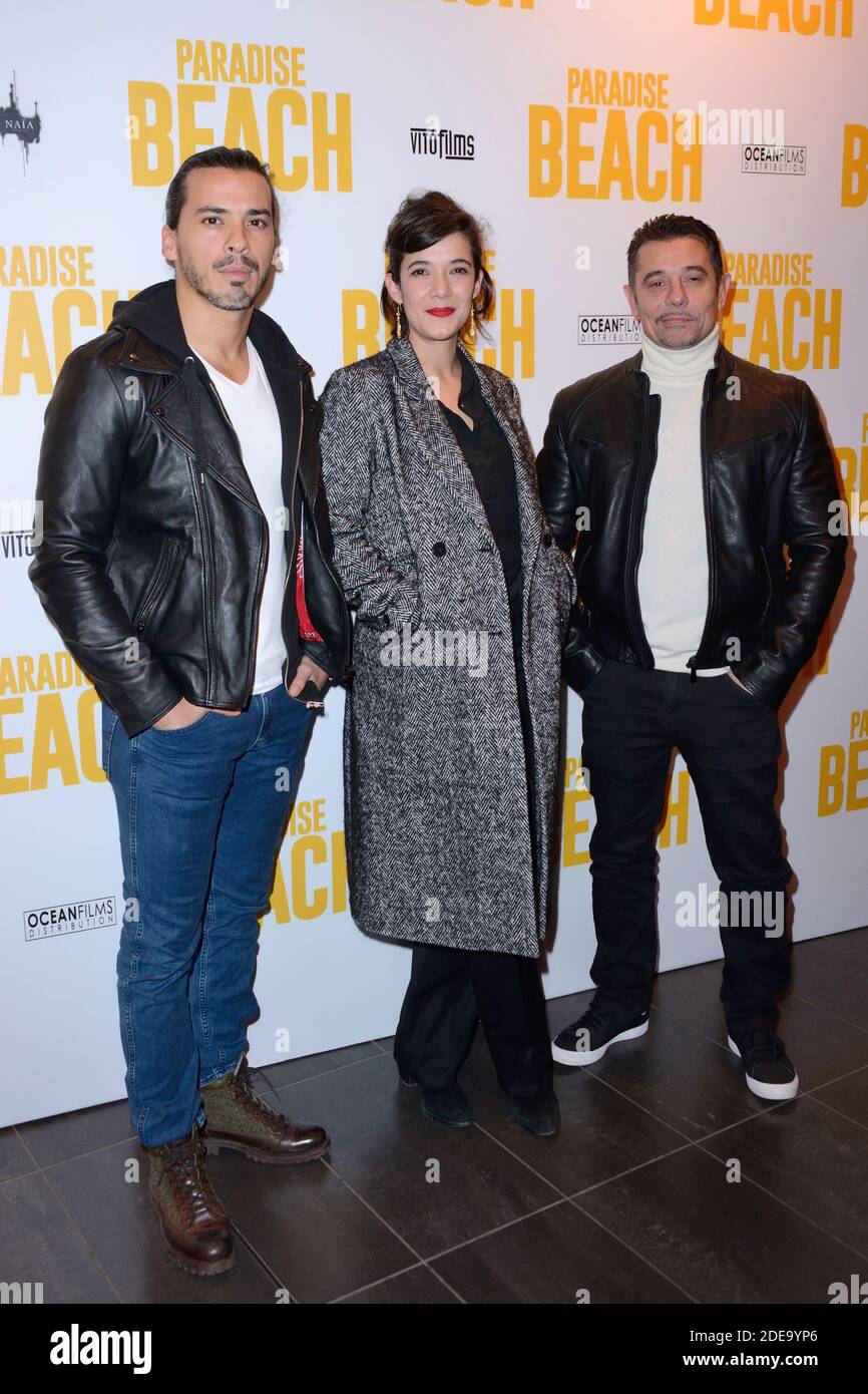 Tewfik Jallab, Melanie Doutey and Kool Shen attending the Paradise Beach  Premiere at Mk2 Bibliotheque Cinema in Paris, France on February 19, 2019.  Photo by Aurore Marechal/ABACAPRESS.COM Stock Photo - Alamy