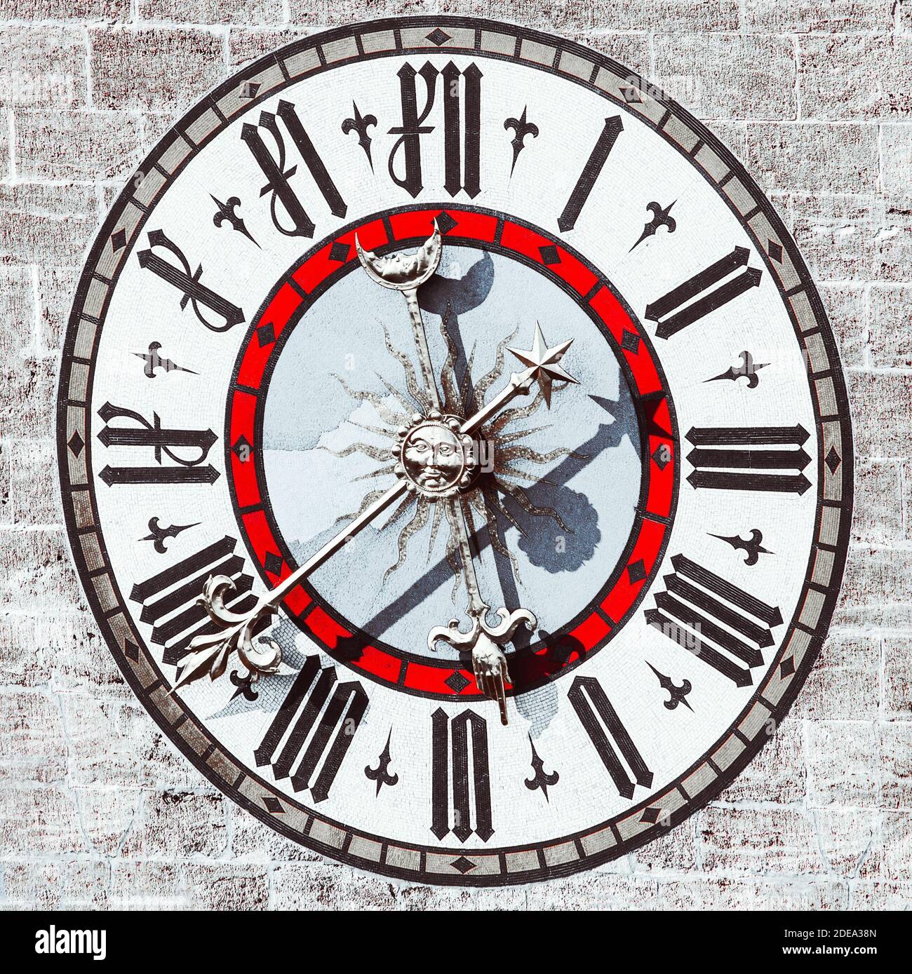 Tower clock dial . Horology Instrument of time Stock Photo Alamy
