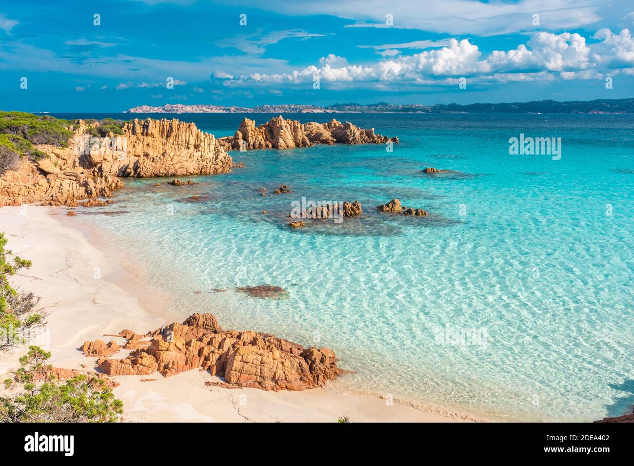 Amazing pink sand beach in Budelli Island, Maddalena Archipelago, Sardinia, Italy Stock Photo