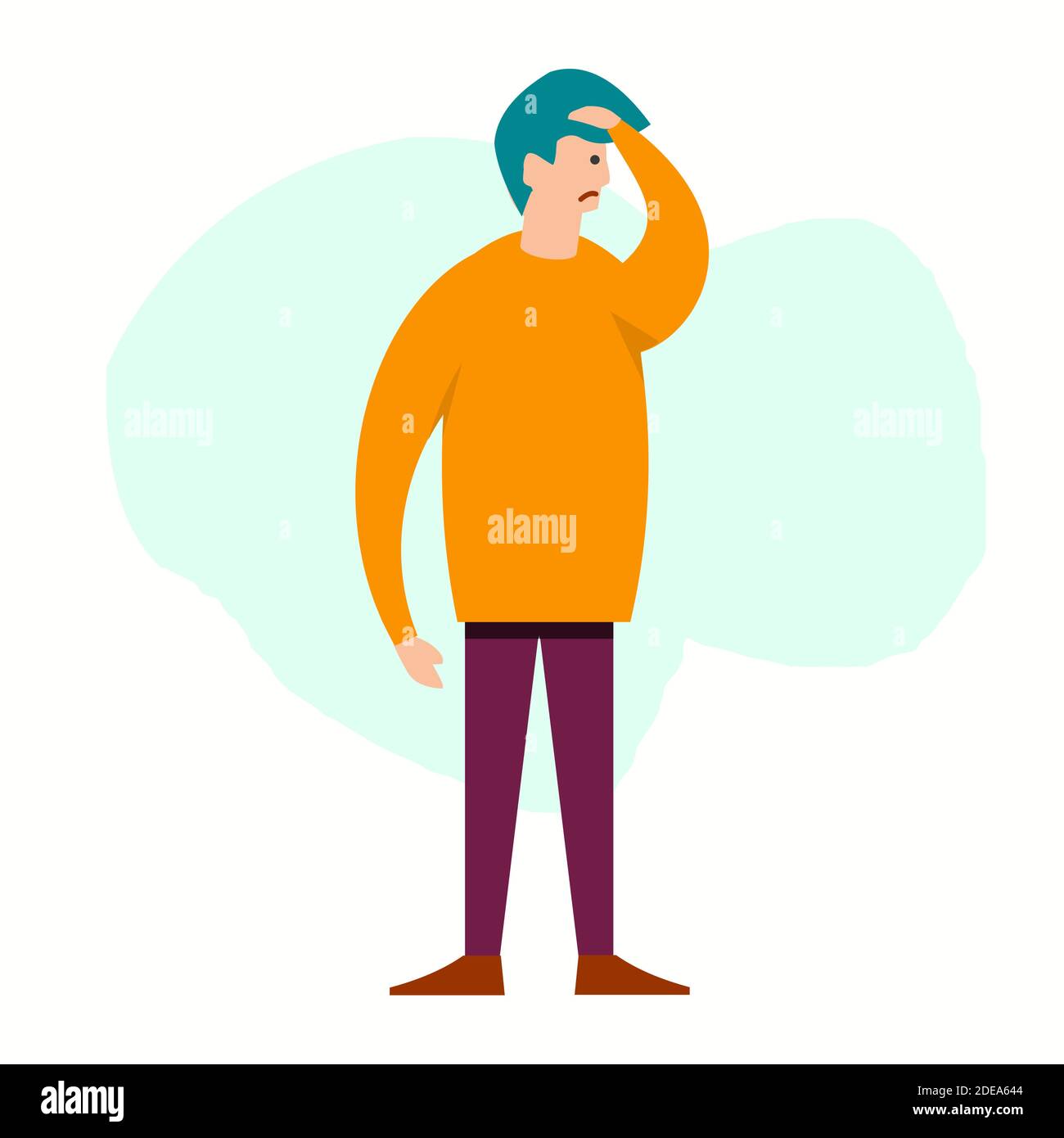 man with headache pose vector illustration Stock Vector Image & Art - Alamy