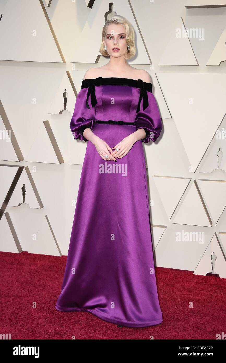 Lucy Boynton walking the red carpet as arriving to the 91st Academy ...