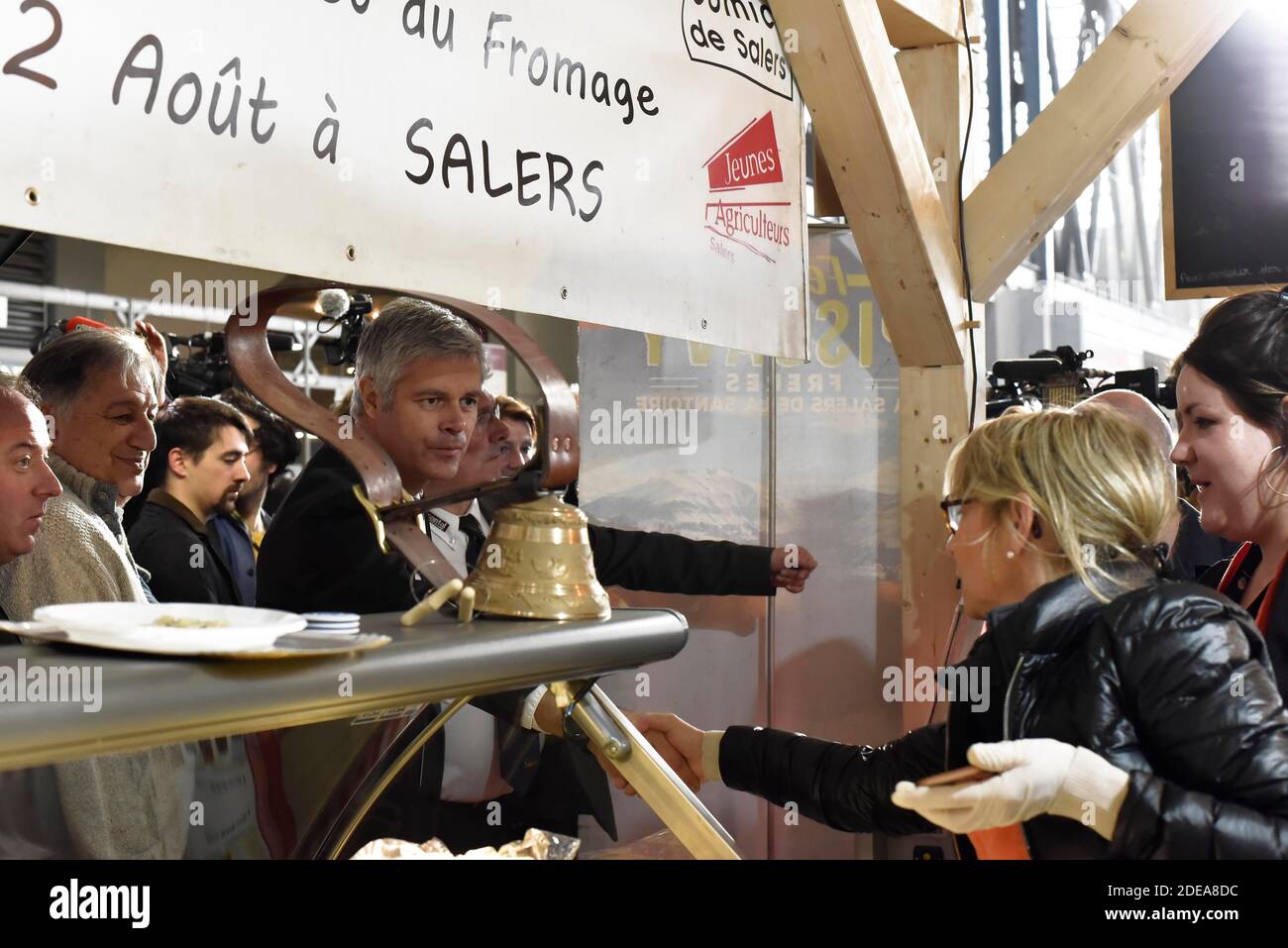 Laurent Wauquiez visits the 56th International Agriculture Fair (Salon de  l'Agriculture) at the Porte de Versailles exhibition center in Paris  February 25, 2019. The International Agriculture Fair 'Salon International  de l'agriculture' (SIA)