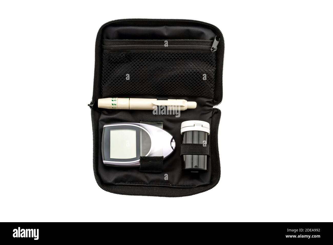 blood glucose meter, the blood sugar value is measured on a finger pack