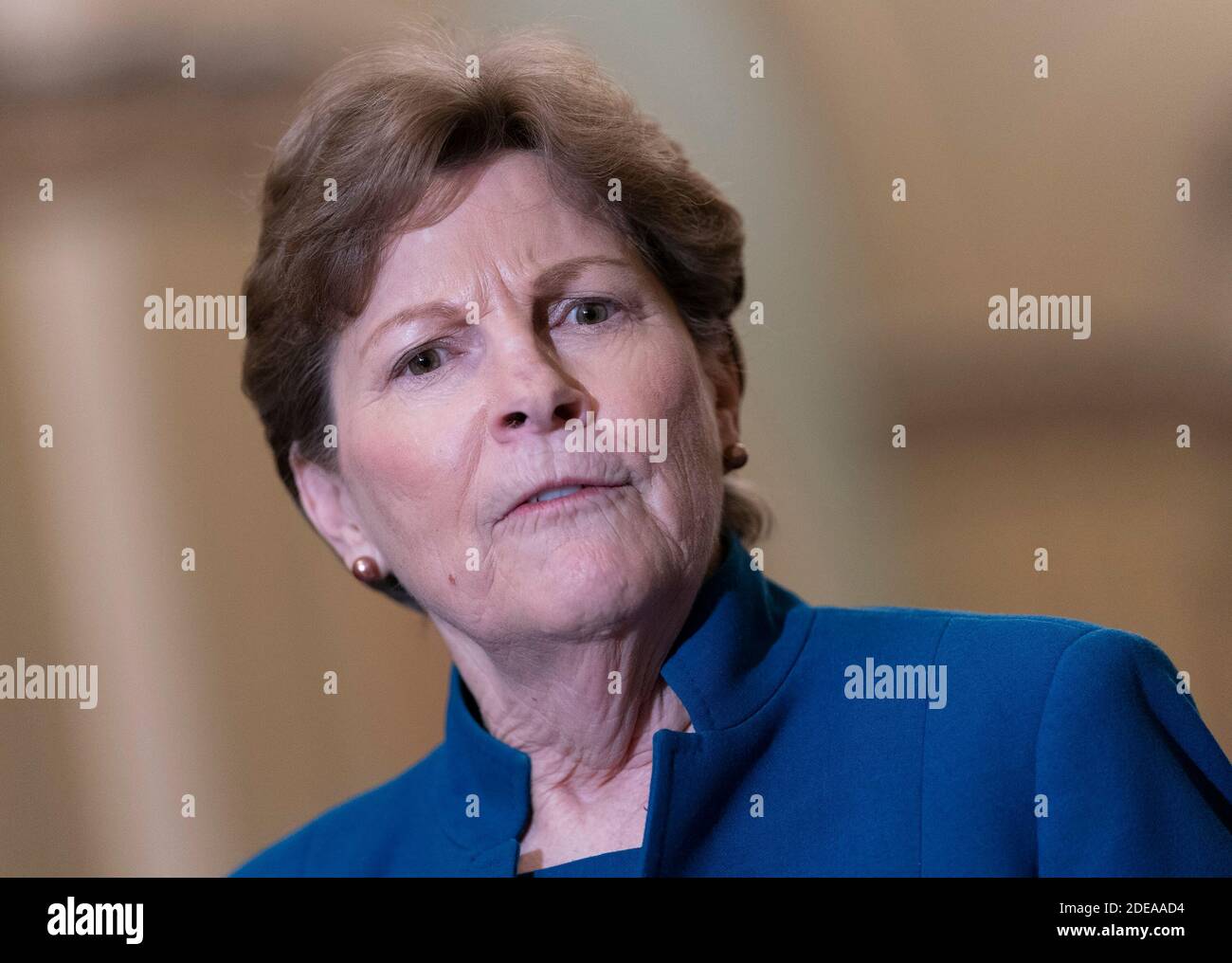 United States Senator Jeanne Shaheen (Democrat of New Hampshire)speaks on Capitol Hill in Washington, DC, USA, February 26, 2019. Photo by Chris Kleponis/CNP/ABACAPRESS.COM Stock Photo