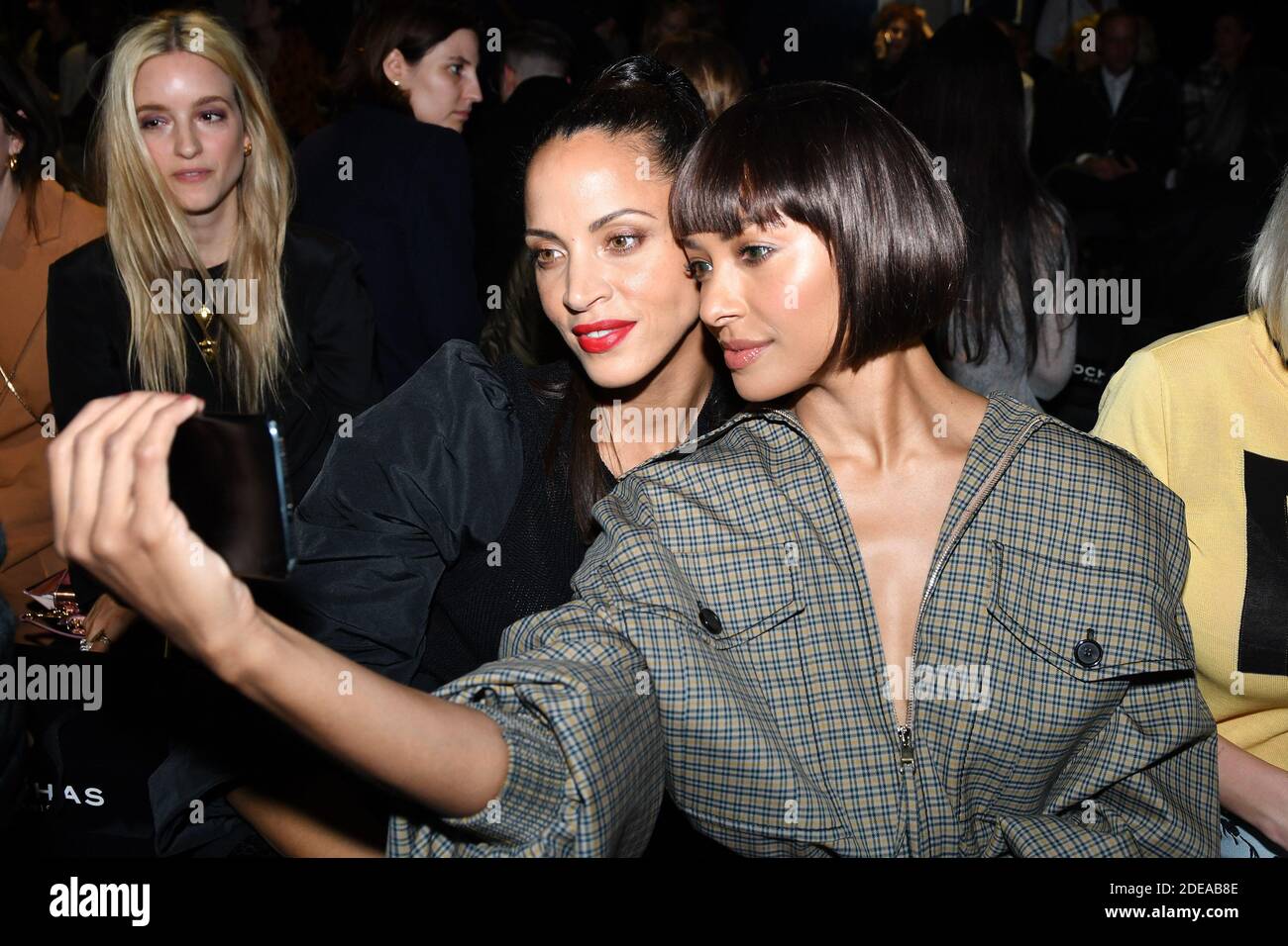 Noemie Lenoir and Katerina Graham attend the Rochas show as part of the