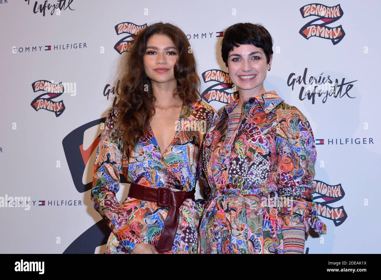 Zendaya and Eva Geraldine Fontanelli attending the Tommy Hilfiger TOMMYNOW  Spring 2019 : TommyXZendaya Photocall as part of the Paris Fashion Week  Womenswear Fall/Winter 2019/2020 at the Galeries Lafayette in Paris, France