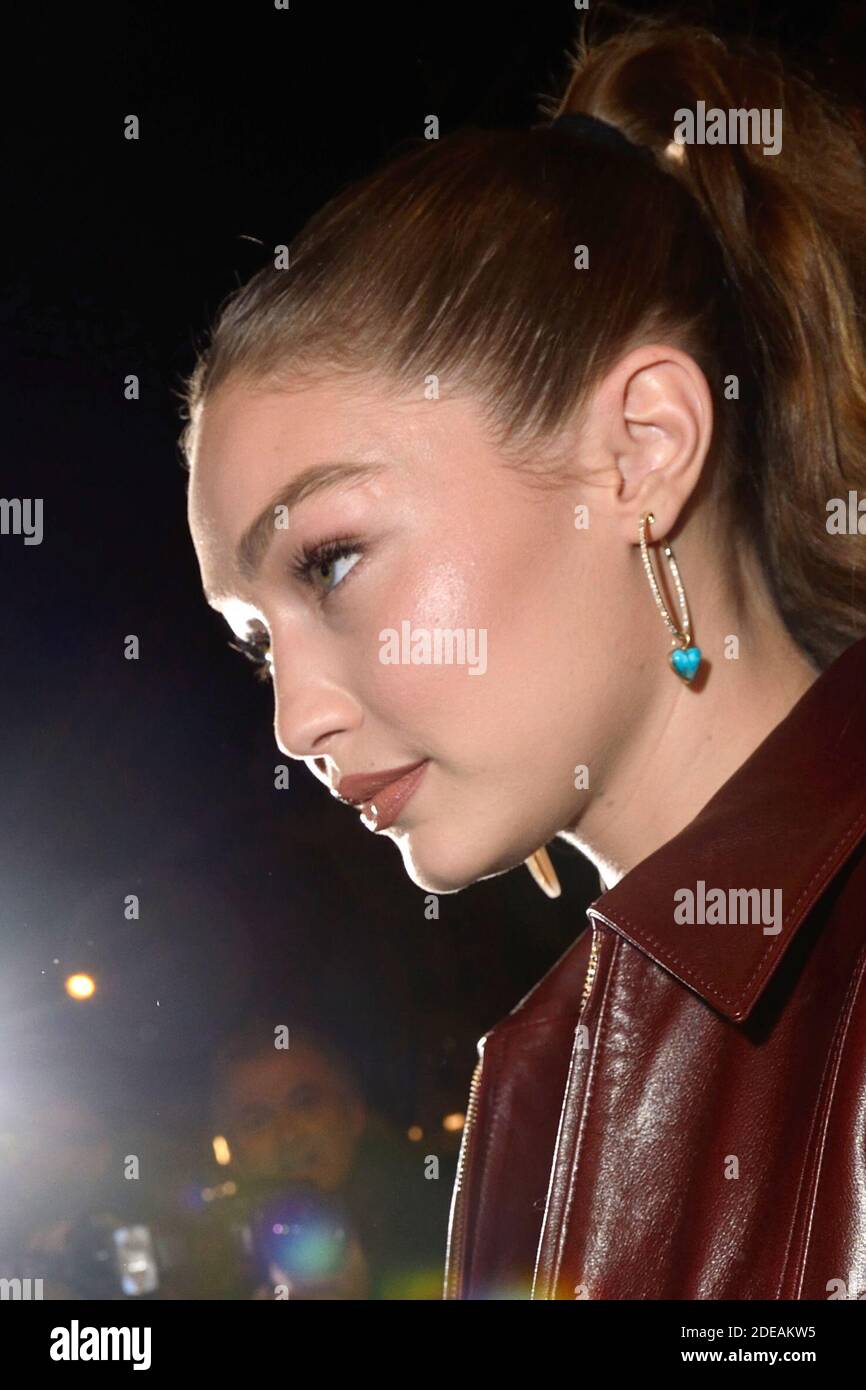 Gigi Hadid attending the Tommy Hilfiger TOMMYNOW Spring 2019 : Tommy x  Zendaya show as part of the Paris Fashion Week Womenswear Fall/Winter  2019/2020 at the Theatre des Champs-Elysees in Paris, France