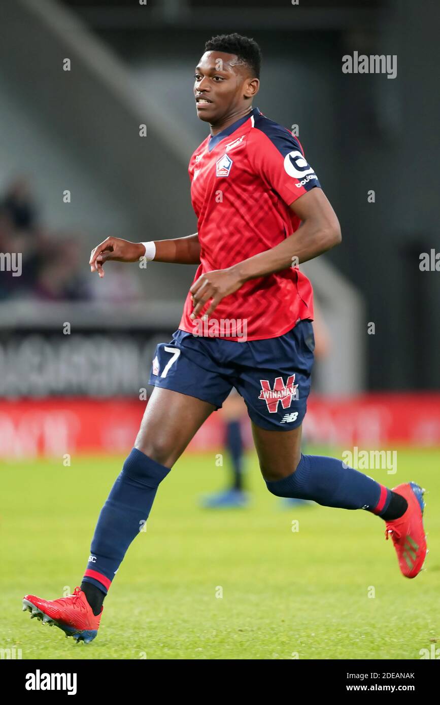 Rafael Leao during the French L1 football match between Lille and Dijon at  the Pierre-Mauroy stadium in Villeneuve d'Ascq, near Lille, northern  France, on March 3 , 2019. Photo by Sylvain Lefevre/ABACAPRESS.COM