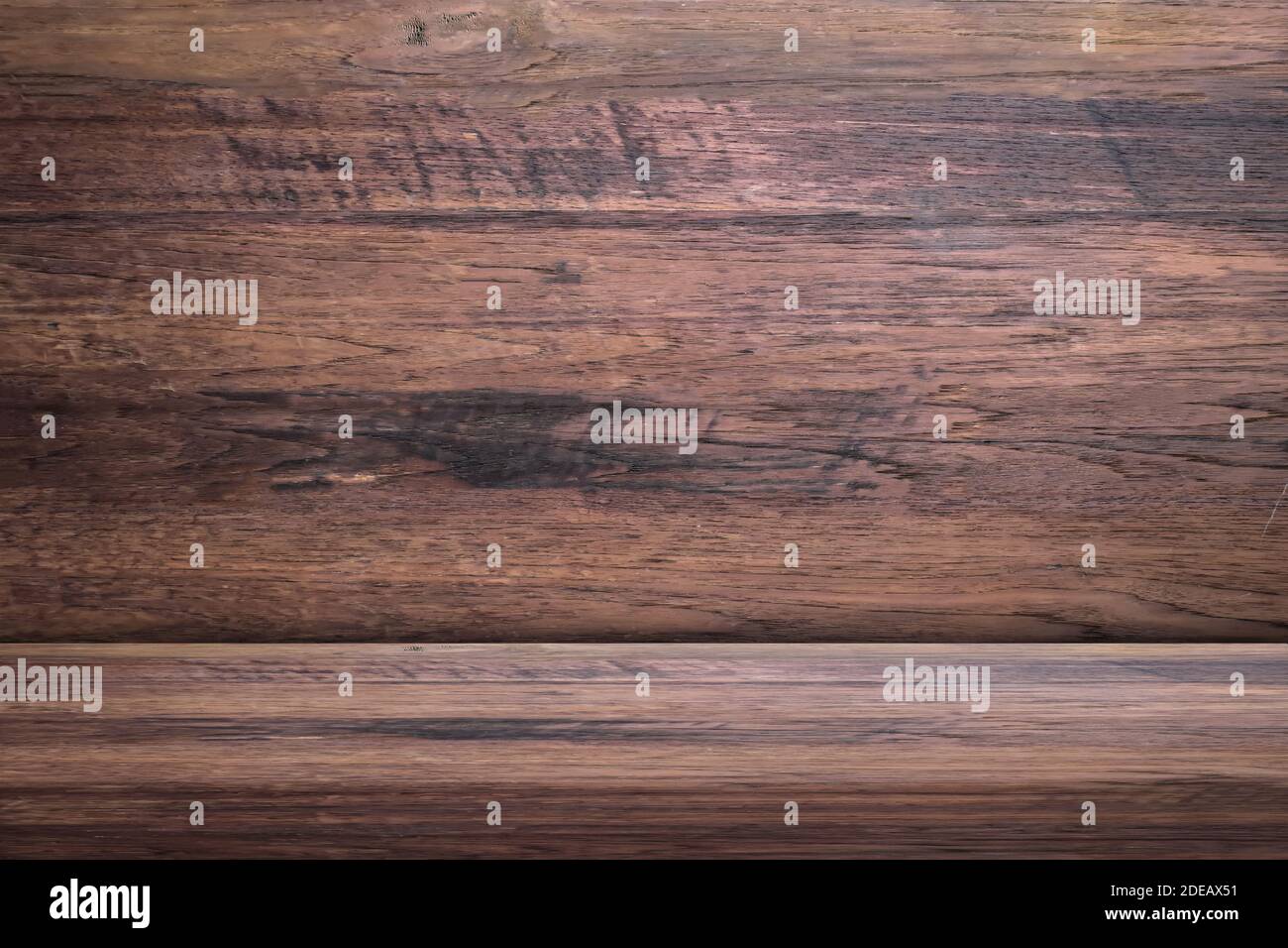 Wood table perspective studio background. Empty countertop backdrop for