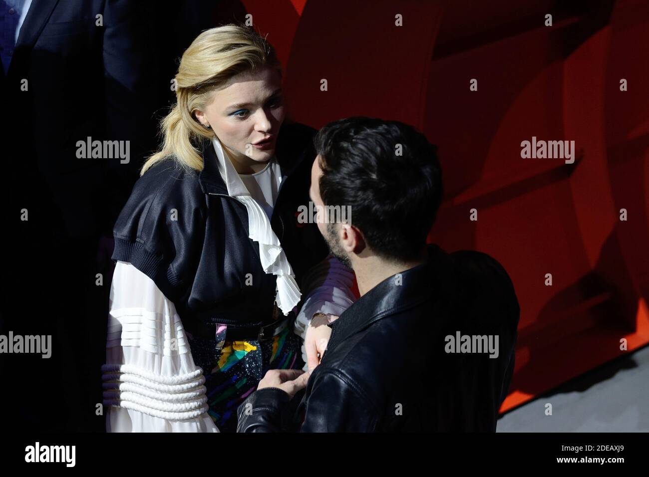 Chloe Grace Moretz and designer Nicolas Ghesquiere pose for photographers  following the Louis Vuitton Fall/Winter 2023-2024 ready-to-wear collection  presented Monday, March 6, 2023 in Paris. (Vianney Le Caer/Invision/AP  Stock Photo - Alamy