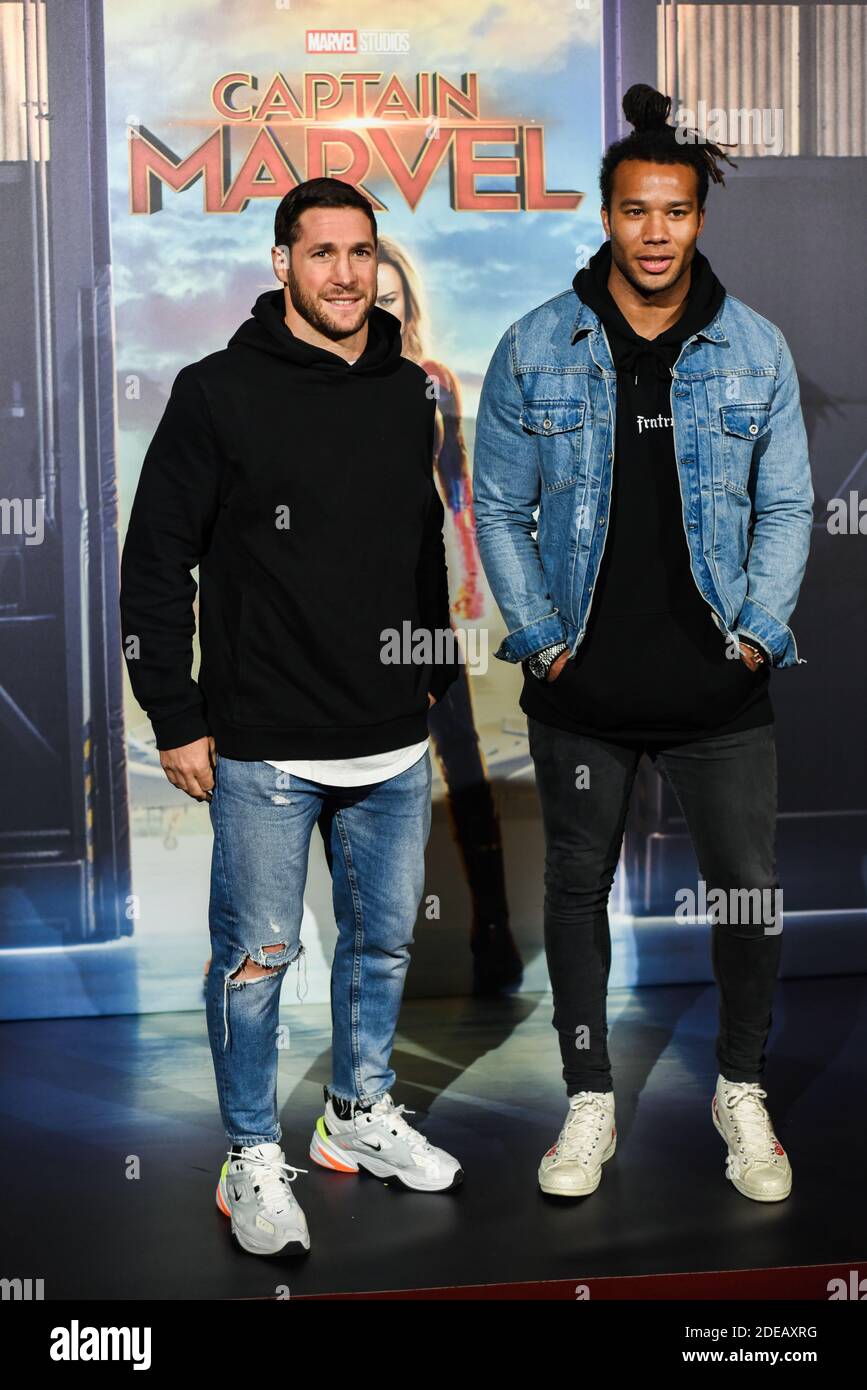 Maxime Machenaud and Teddy Thomas attending the Captain Marvel Premiere