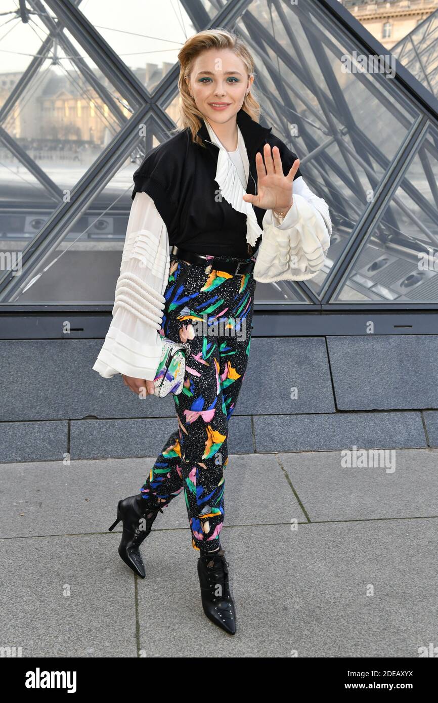 CHLOE MORETZ Arrives at Louis Vuitton Fashion Show in Paris 03/07