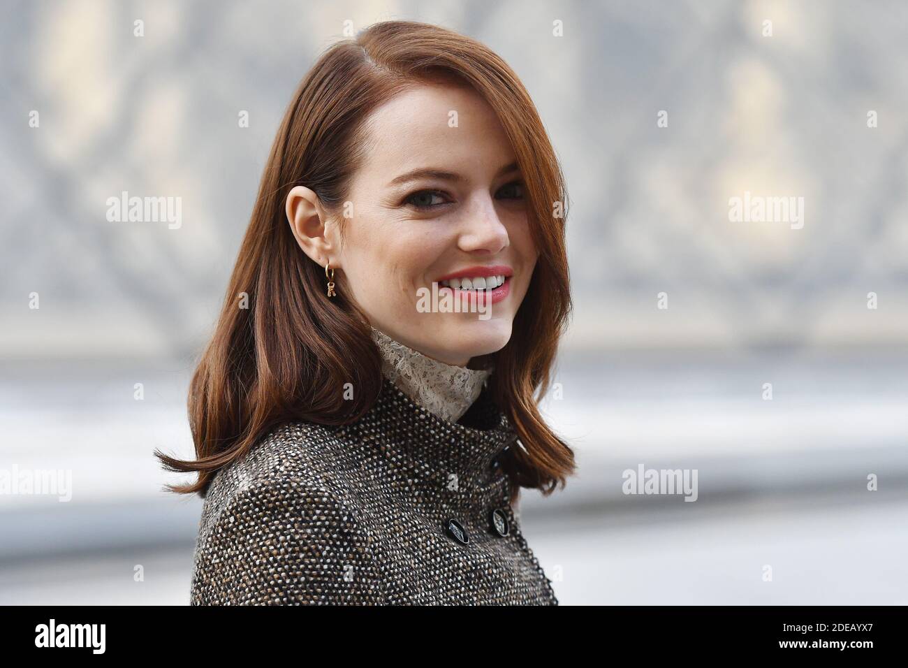 Emma Stone attends the Louis Vuitton show as part of the Paris Fashion Week  Womenswear Fall/Winter 2019/2020 on March 05, 2019 in Paris, France. Photo  by Laurent Zabulon/ABACAPRESS.COM Stock Photo - Alamy