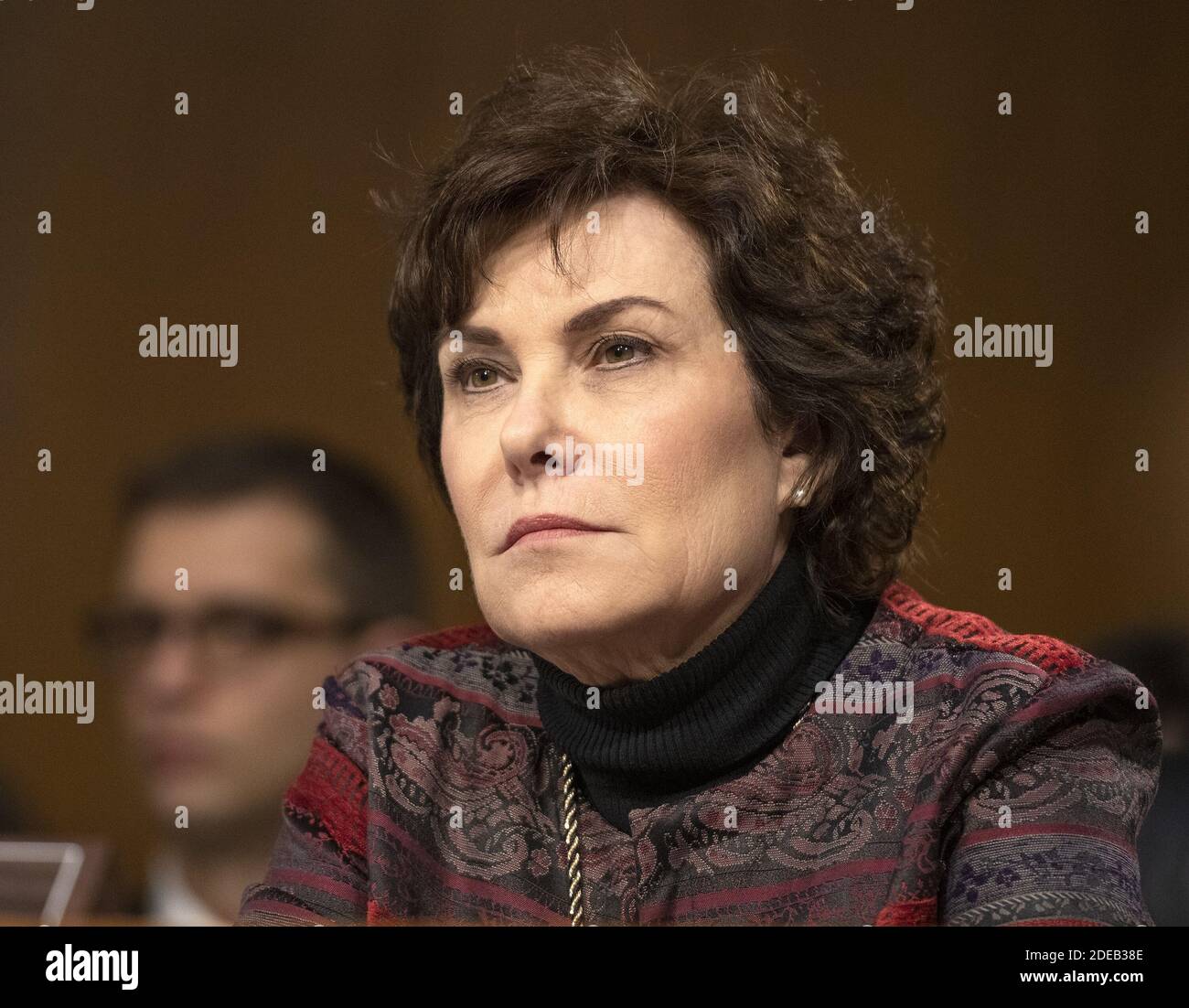 United States Senator Jacky Rosen (Democrat of Nevada) listens to the testimony before the US Senate Committee on Homeland Security and Governmental Affairs Permanent Subcommittee on Investigations during a hearing on "Examining Private Sector Data Breaches" on Capitol Hill in Washington, DC on Thursday, March 7, 2019.Photo by Ron Sachs/CNP/ABACAPRESS.COM Stock Photo