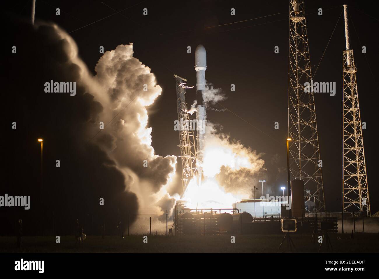 Four days after launching the first manned mission, another SpaceX Falcon 9 rocket boosts the company's Starlink satellites to orbit from the Cape Canaveral Air Force Station on Wednesday, June 3, 2020. Photo by Joe Marino/UPI Stock Photo