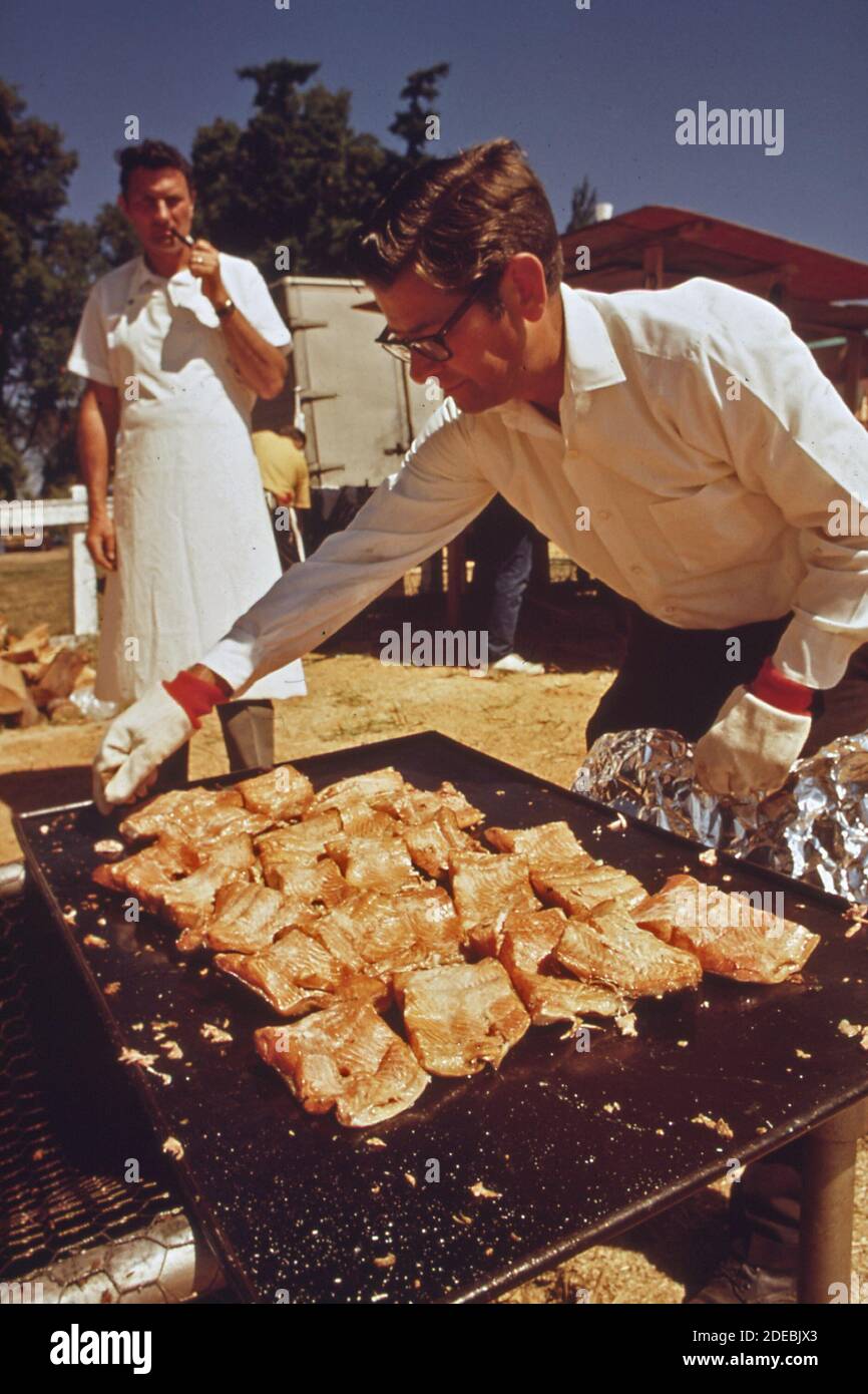 1970s Photos (1972) Salmon bake; fundraising affair for community of