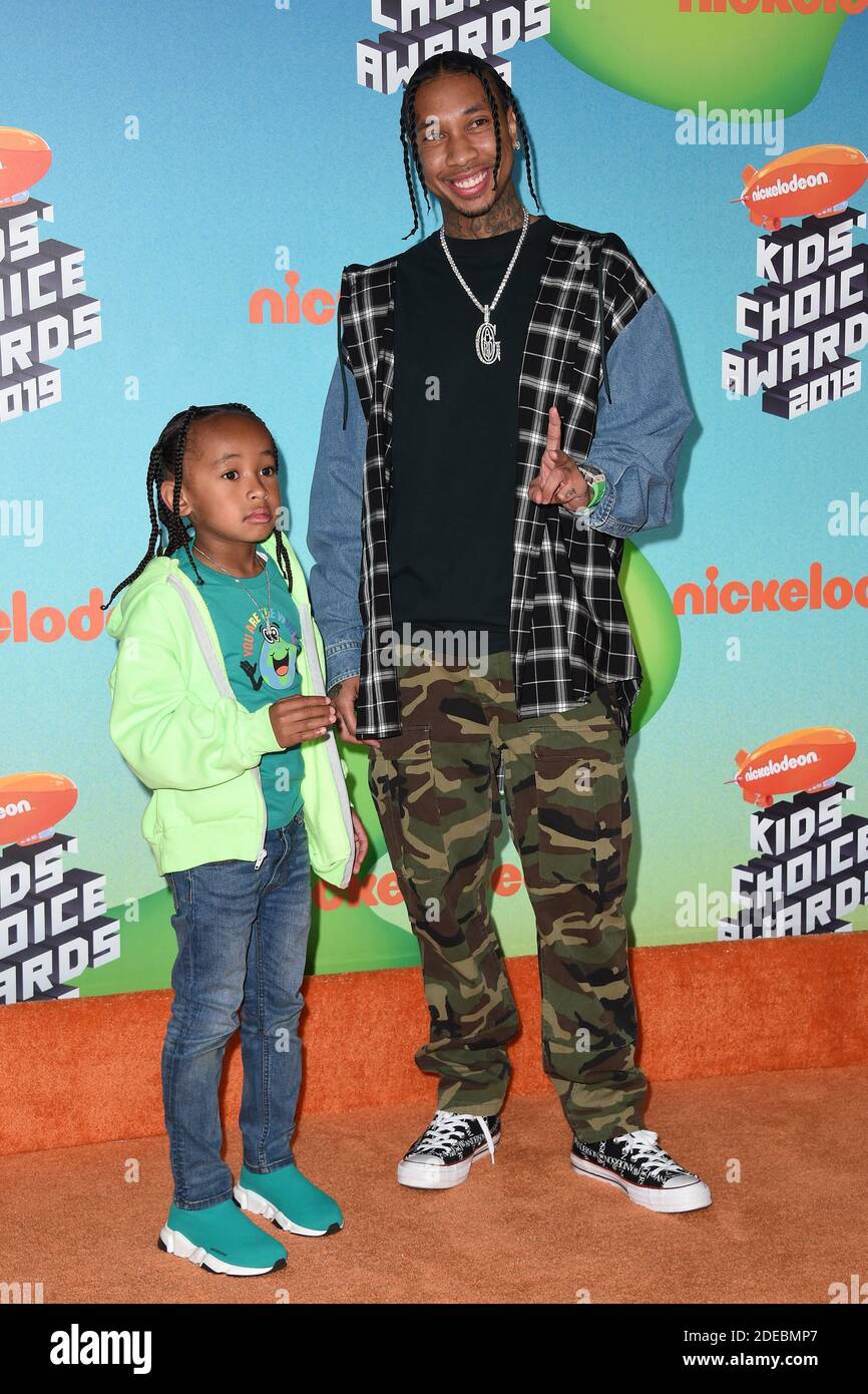 Tyga Attends Nickelodeon's 2019 Kids' Choice Awards At Galen Center On 