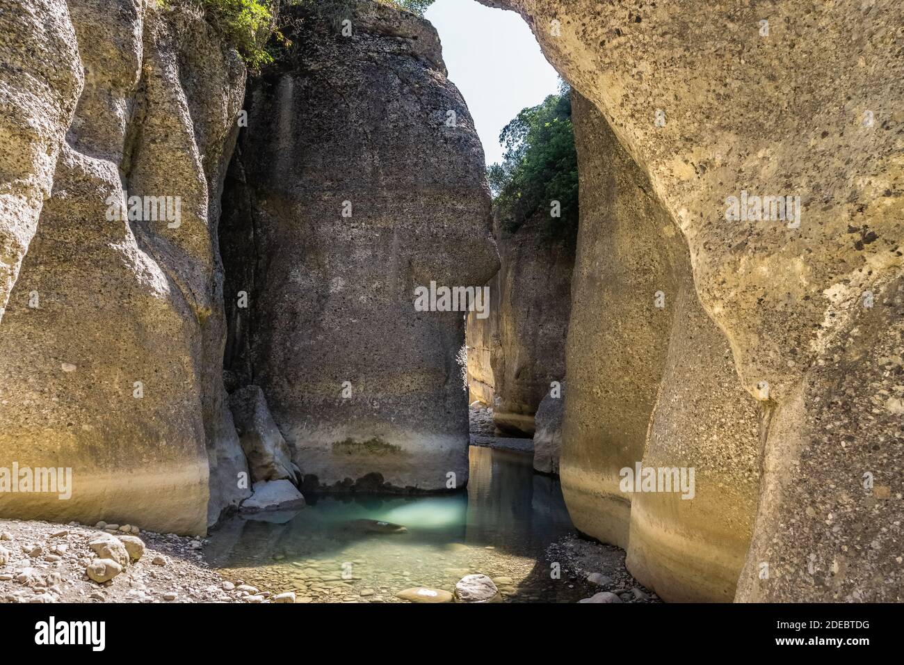View of a hidden cove located in Koprulu Canyon National Park. Antalya, Manavgat, Turkey. Stock Photo