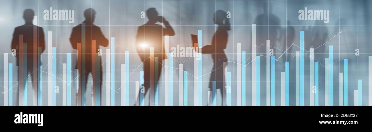 Graphs Using People People on the background of graphs and charts Stock Photo - Alamy