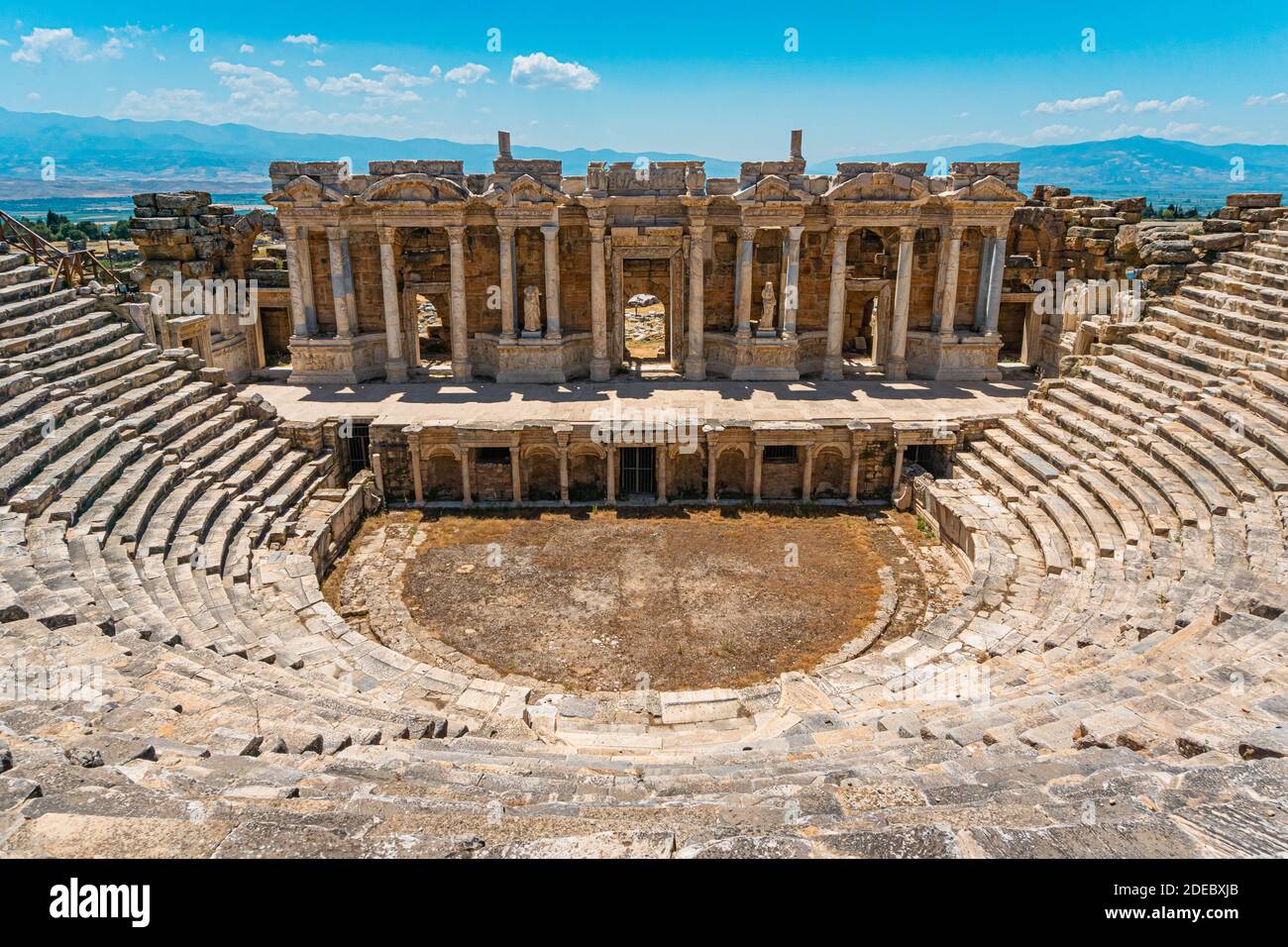 Ancient Roman Theater from Hierapolis Ancient City. Pamukkale, Denizli, Turkey Stock Photo
