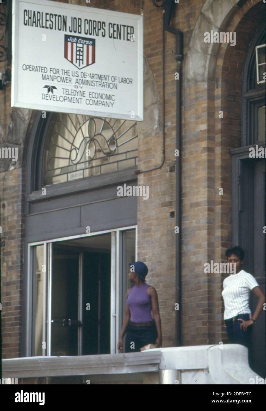 1970s Photo (1973) -  Outside the job corps center on Summers Street in downtown Charleston West Virginia Stock Photo