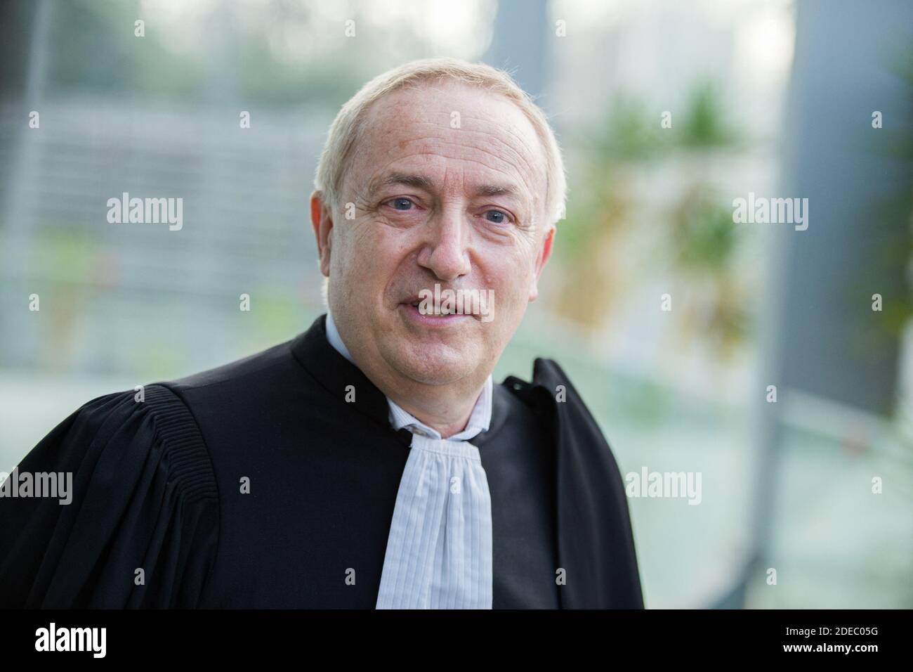 Lawyer for David Hallyday, son of late French singer Johnny Hallyday, Pierre -Jean Douvier arrives prior hearing at the Nanterre Regional courthouse,  near Paris, on March 29, 2019 in the case opposing the