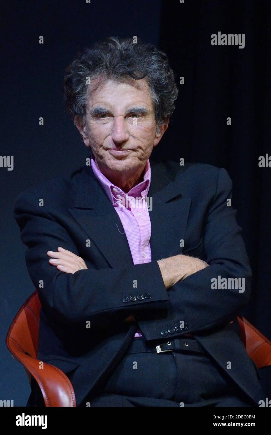 Jack Lang attending the 'JR au Louvre & Le Secret de la Grande Pyramide' : Photographer and artist Jean Rene, aka JR, creates a monumental Piece of Art on the scale of Napoleon Court of the Louvre Museum on March 29, 2019 in Paris, France. As part of the celebrations of the 30th anniversary of the Louvre Pyramid, the street artist JR proposes a giant collage to bring out the Pyramid of the Louvre by revealing the foundations of the Napoleon courtyard where it is erected. Photo by Aurore Marechal/ABACAPRESS.COM Stock Photo