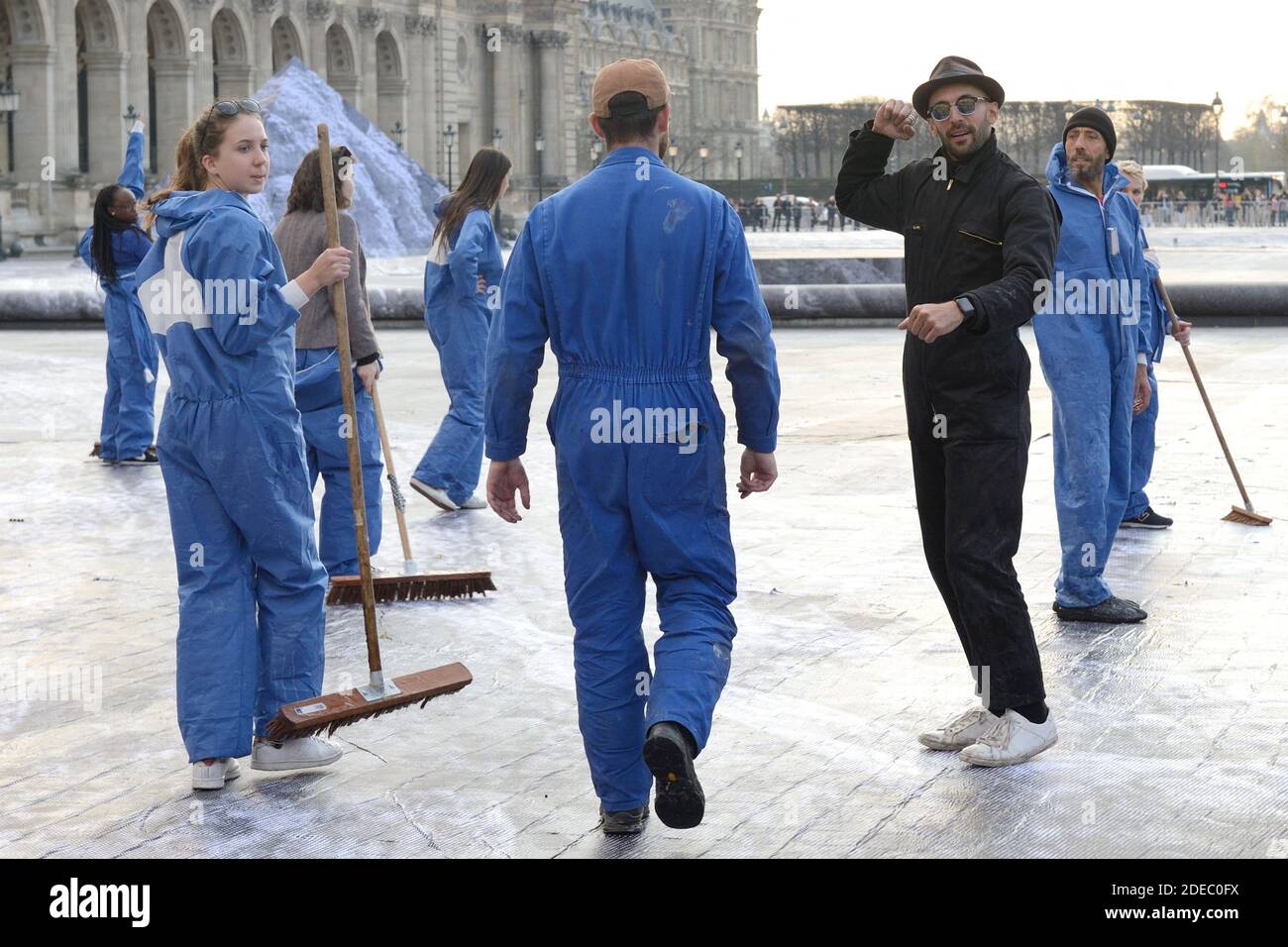 JR - Preparations of the installation of French contemporary artist and ...
