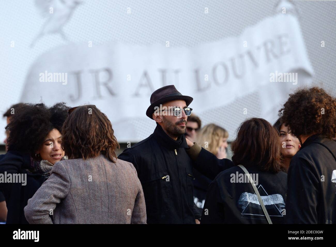 JR - Preparations of the installation of French contemporary artist and ...