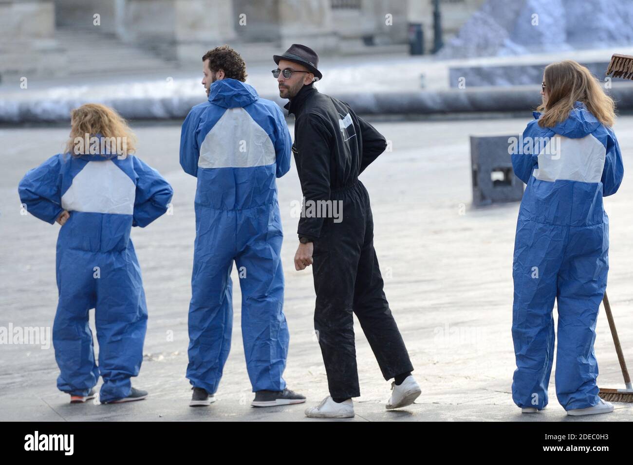 JR - Preparations of the installation of French contemporary artist and ...