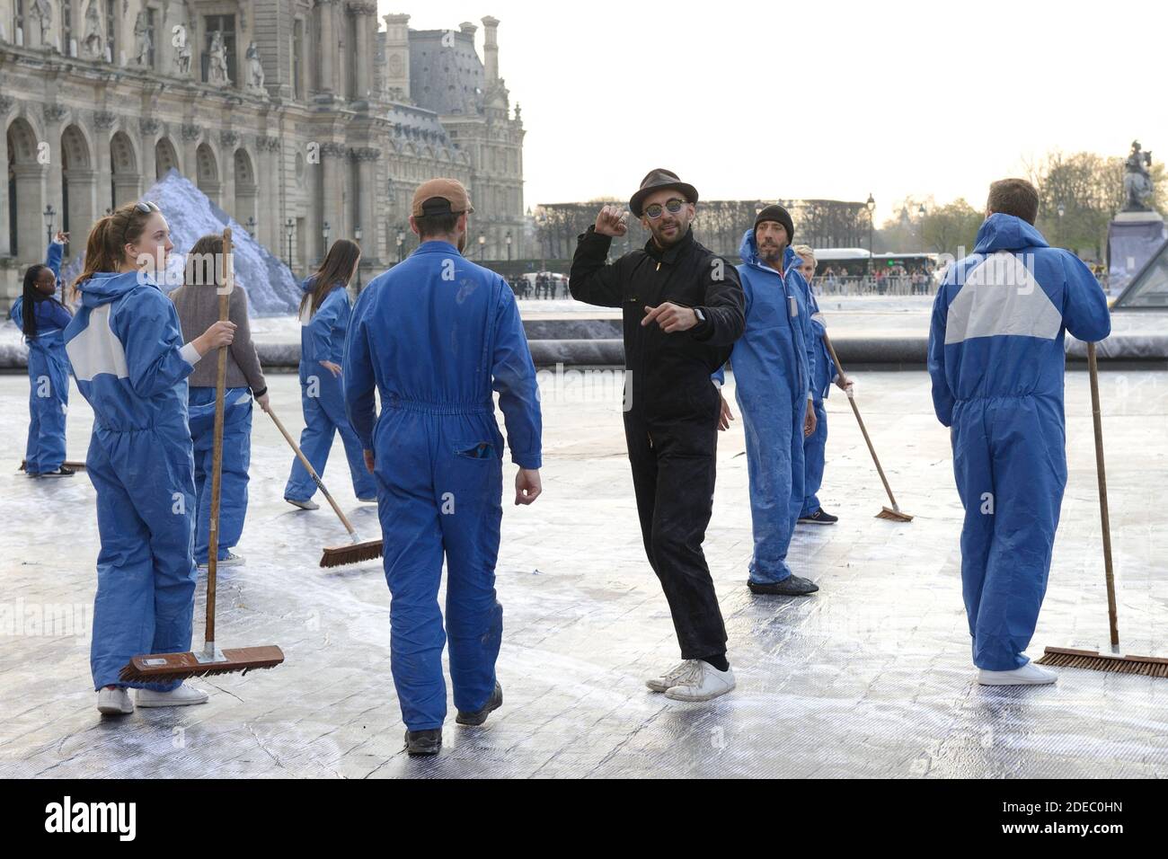JR - Preparations of the installation of French contemporary artist and ...