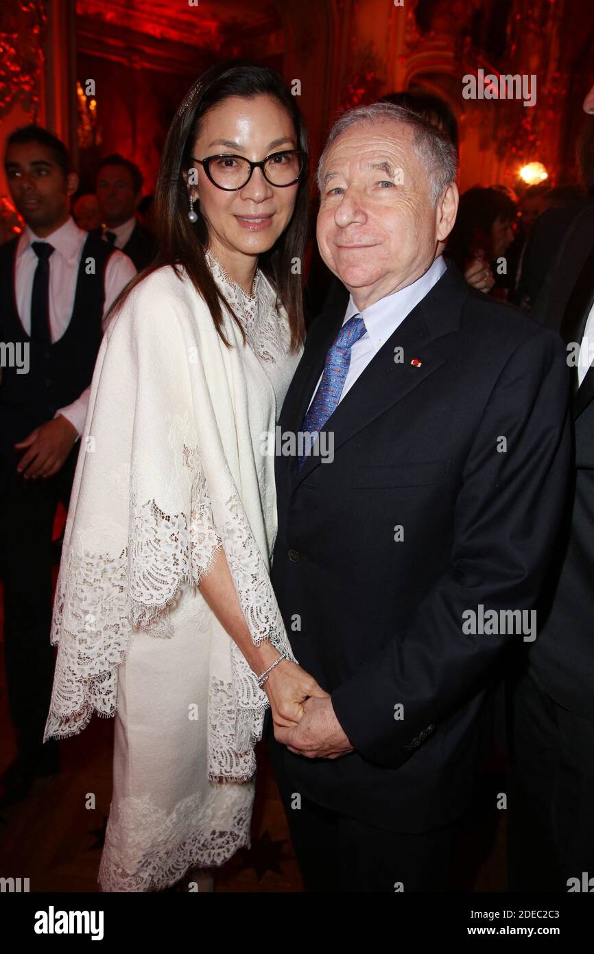 Jean Todt et sa femme Michelle Yeoh lors de la soirée de Gala de la  Fondation Claude Pompidou a l'Hotel Marcel Dassault, a Paris, France, le 28  Mars 2019. Photo by Jerome
