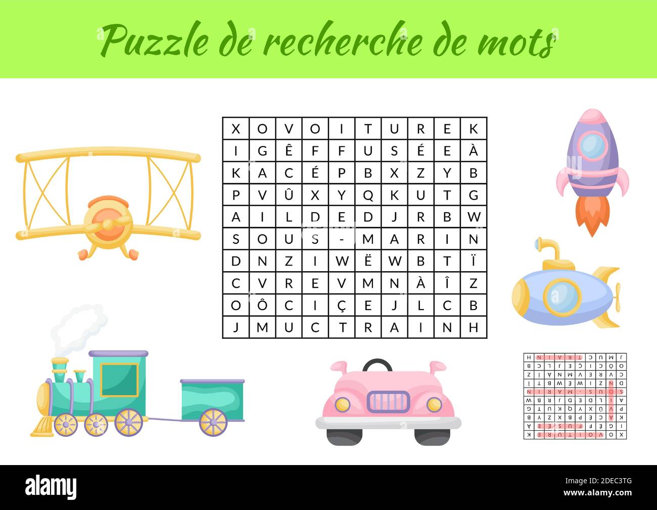 Puzzle De Recherche De Mots Word Search Puzzle With Pictures Educational Game For Study French Words Kids Activity Worksheet Stock Vector Image Art Alamy