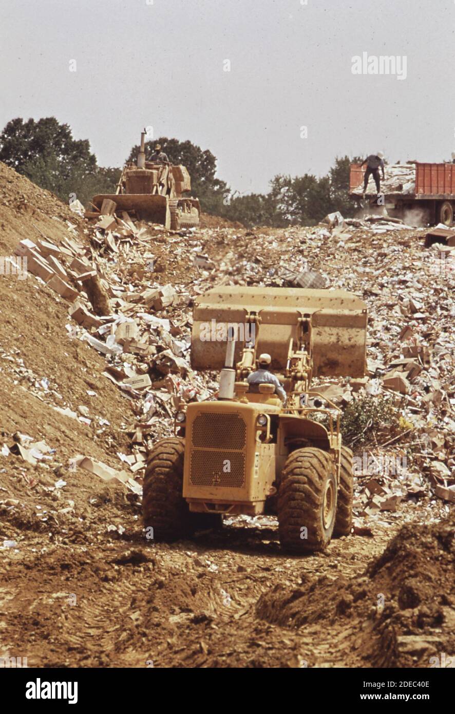 1970s Photo (1972) City sanitary landfill operation. This 40 acre