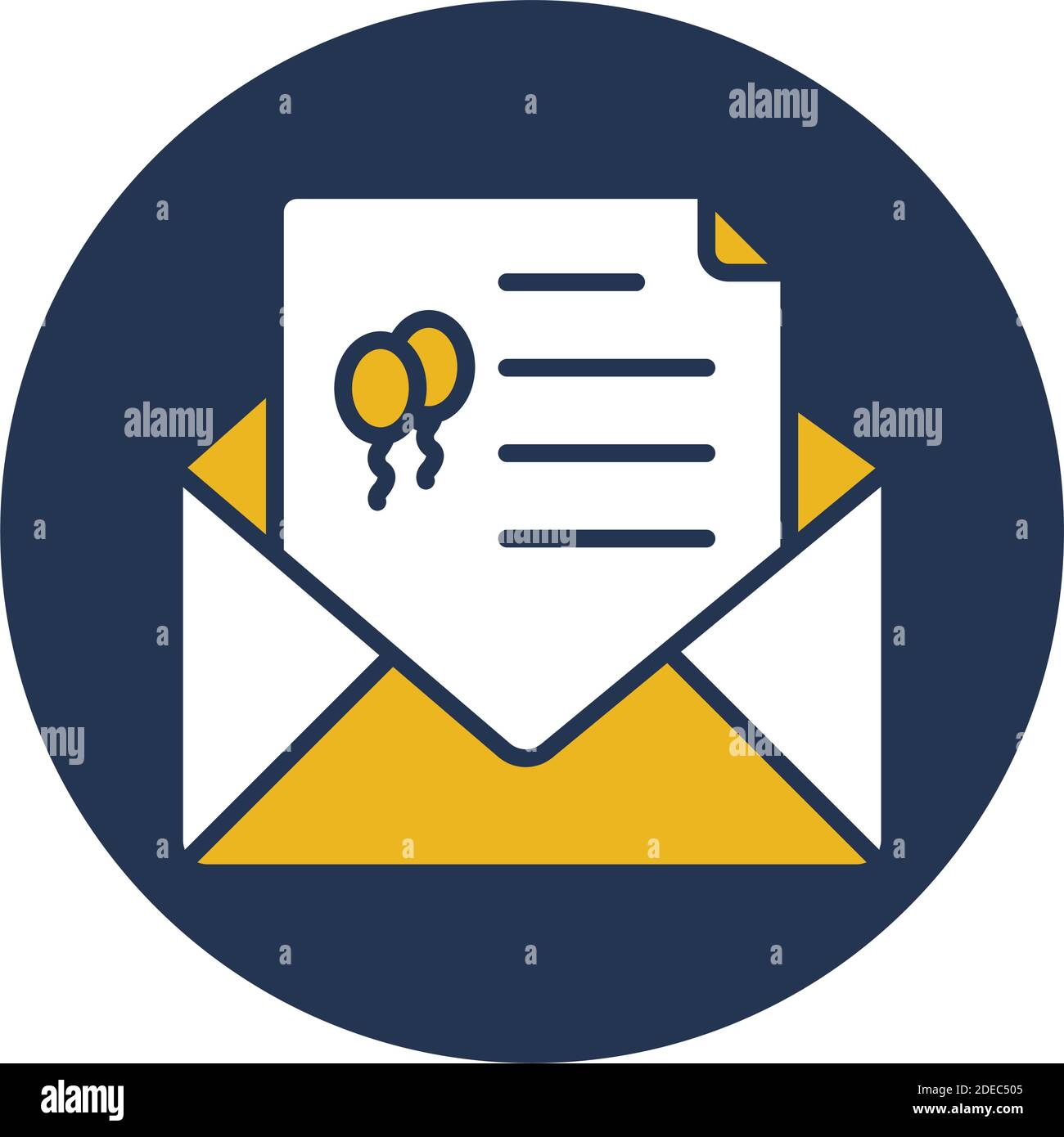 Letter, invitation, invite, envelope Color with Background vector icon