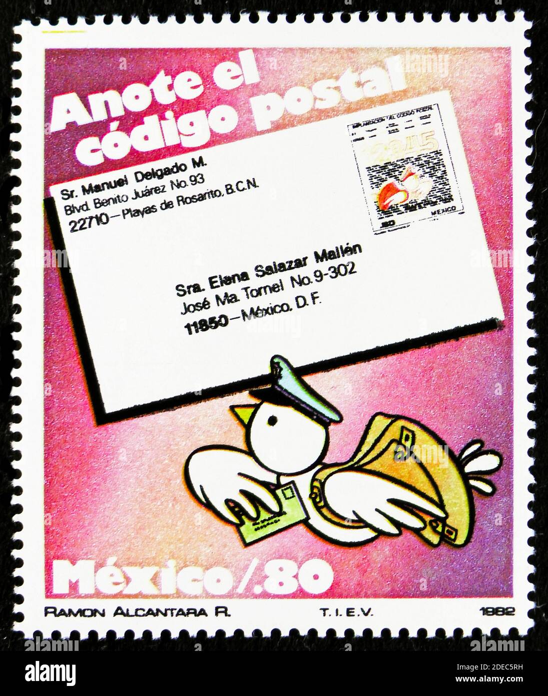 MOSCOW, RUSSIA OCTOBER 25, 2020 Postage stamp printed in Mexico